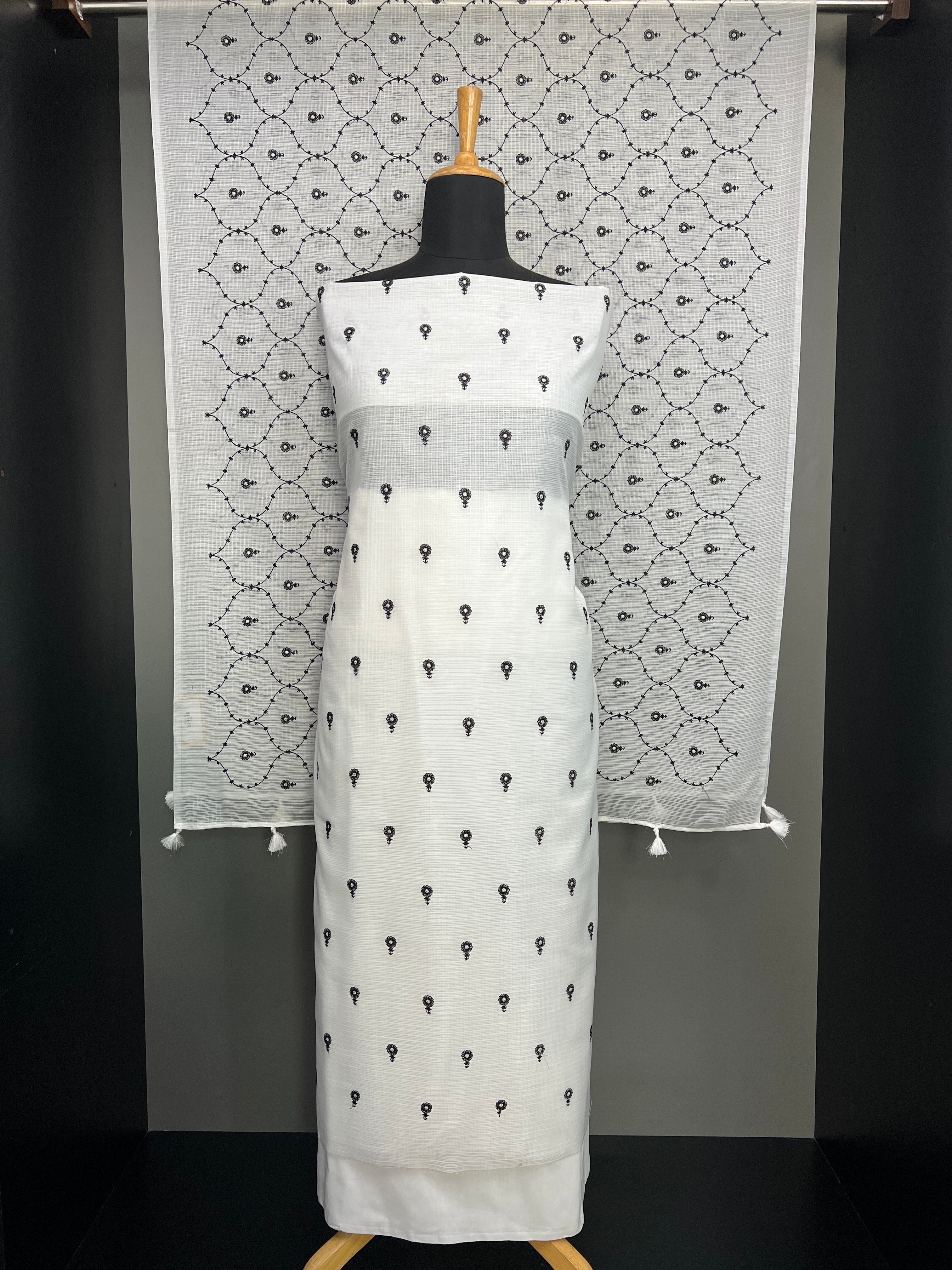 Floral Patterned Embroidery Kota Salwar Set | MR450