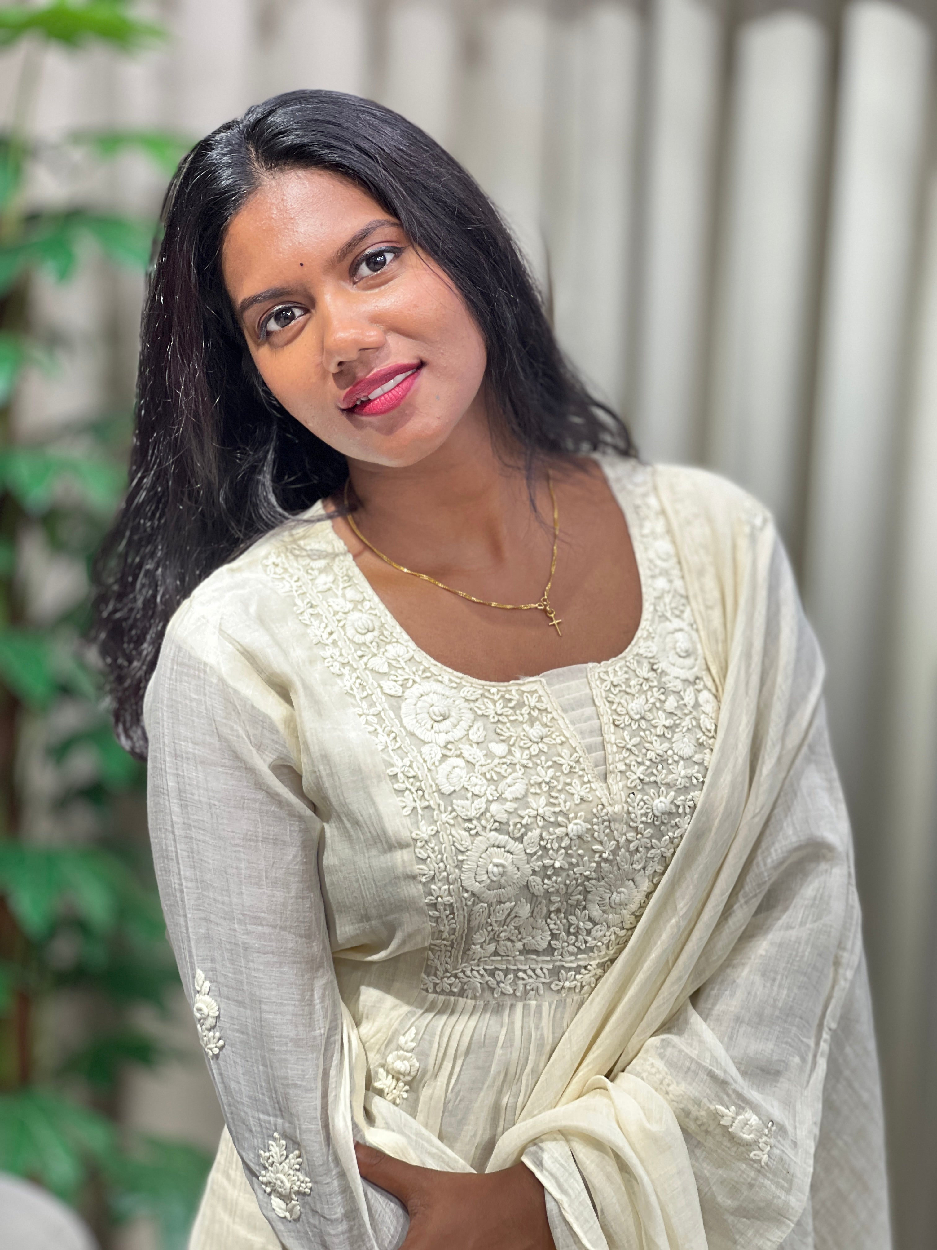 Hand Embroidery With Sequins Detailed Chanderi Kurta Set | GMA172