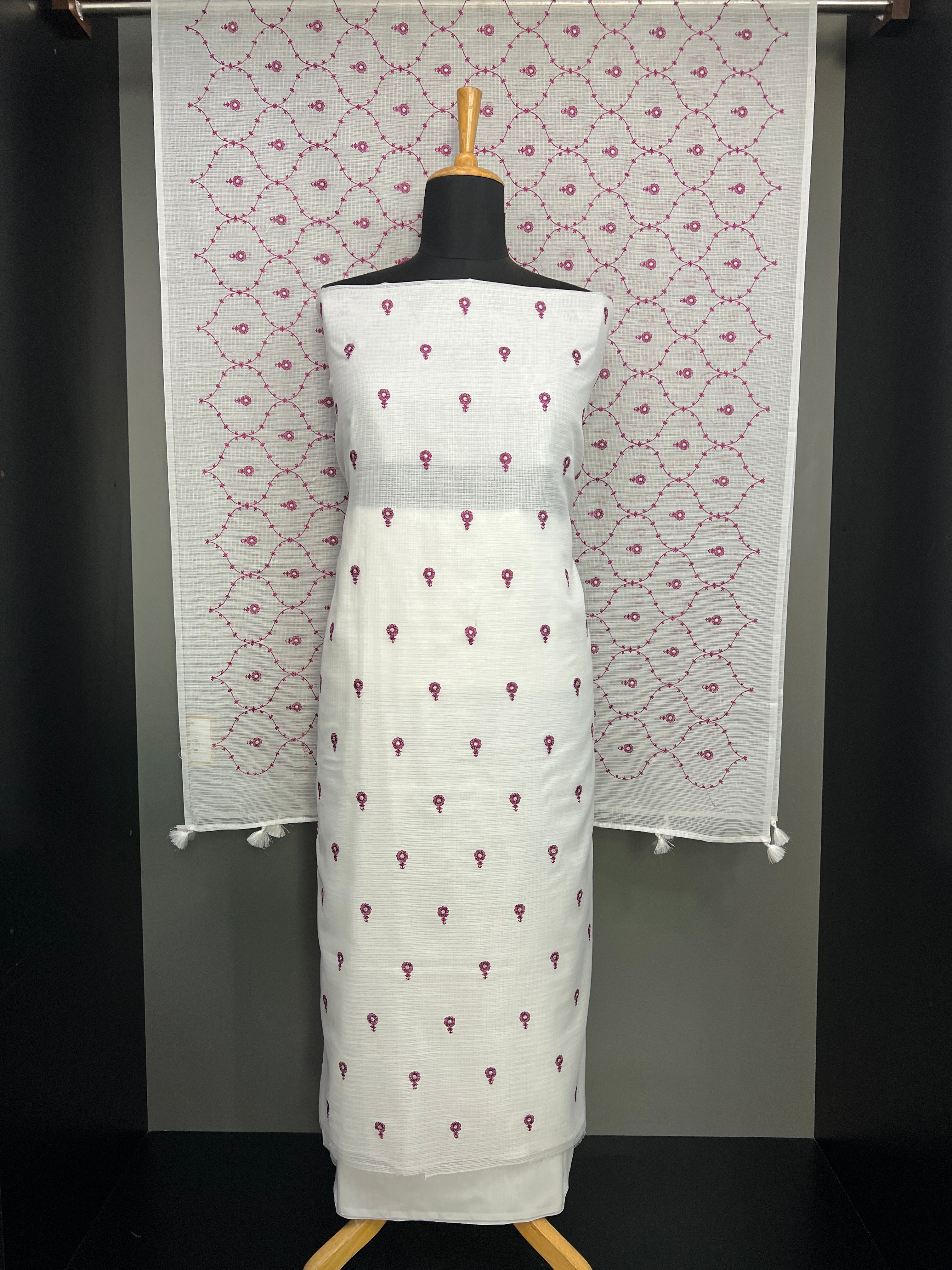 Floral Patterned Embroidery Kota Salwar Set | MR451