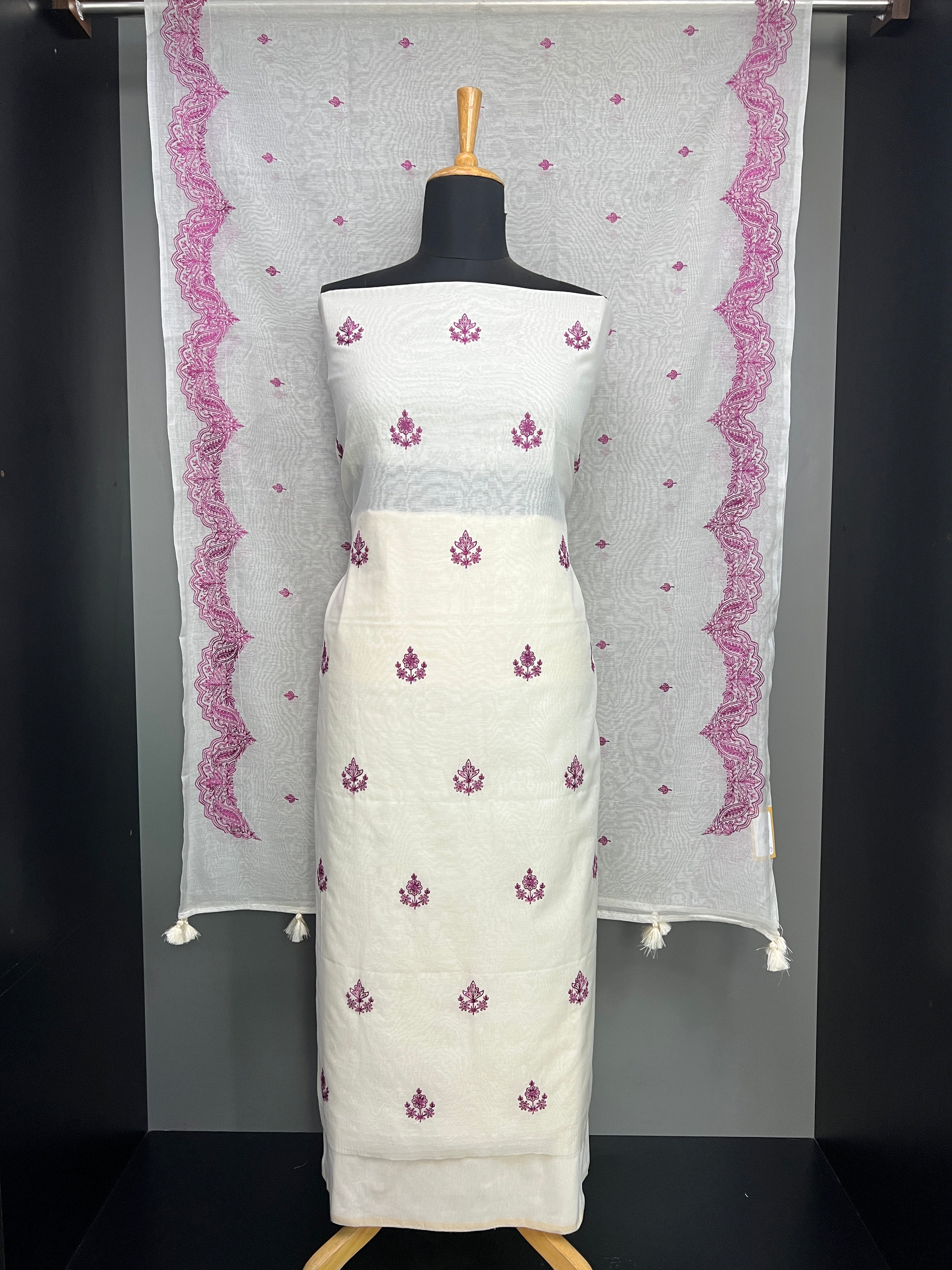 Floral Embroidery Chanderi Salwar Set | MR463