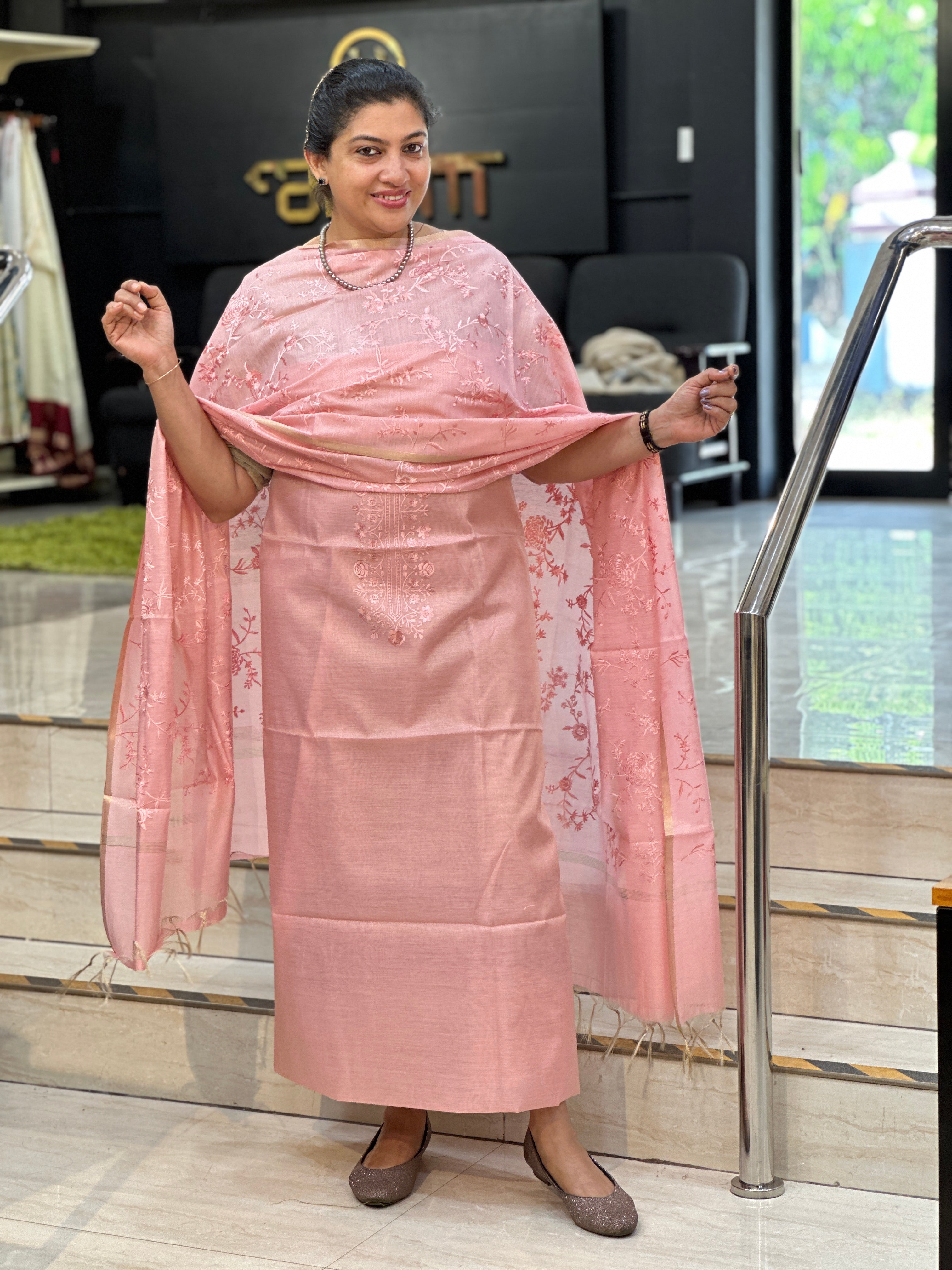 Floral Embroidery Detailed Tissue Salwar Set | PKS182