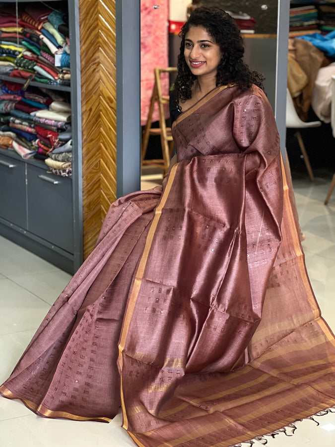 Sequence Weaved Tussar Saree | PD876