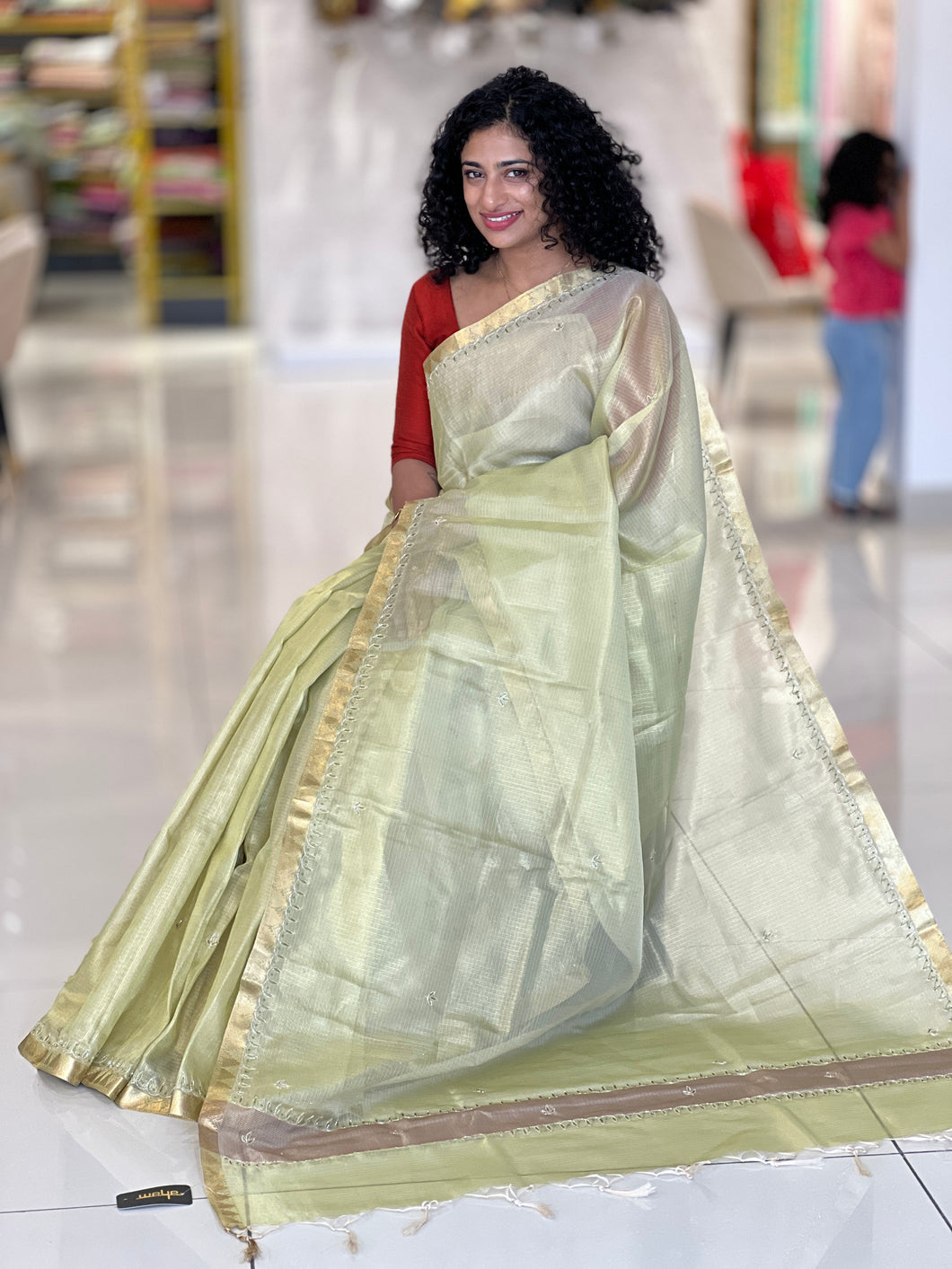 Hand Embroidery Tissue Kota Saree | SVF130