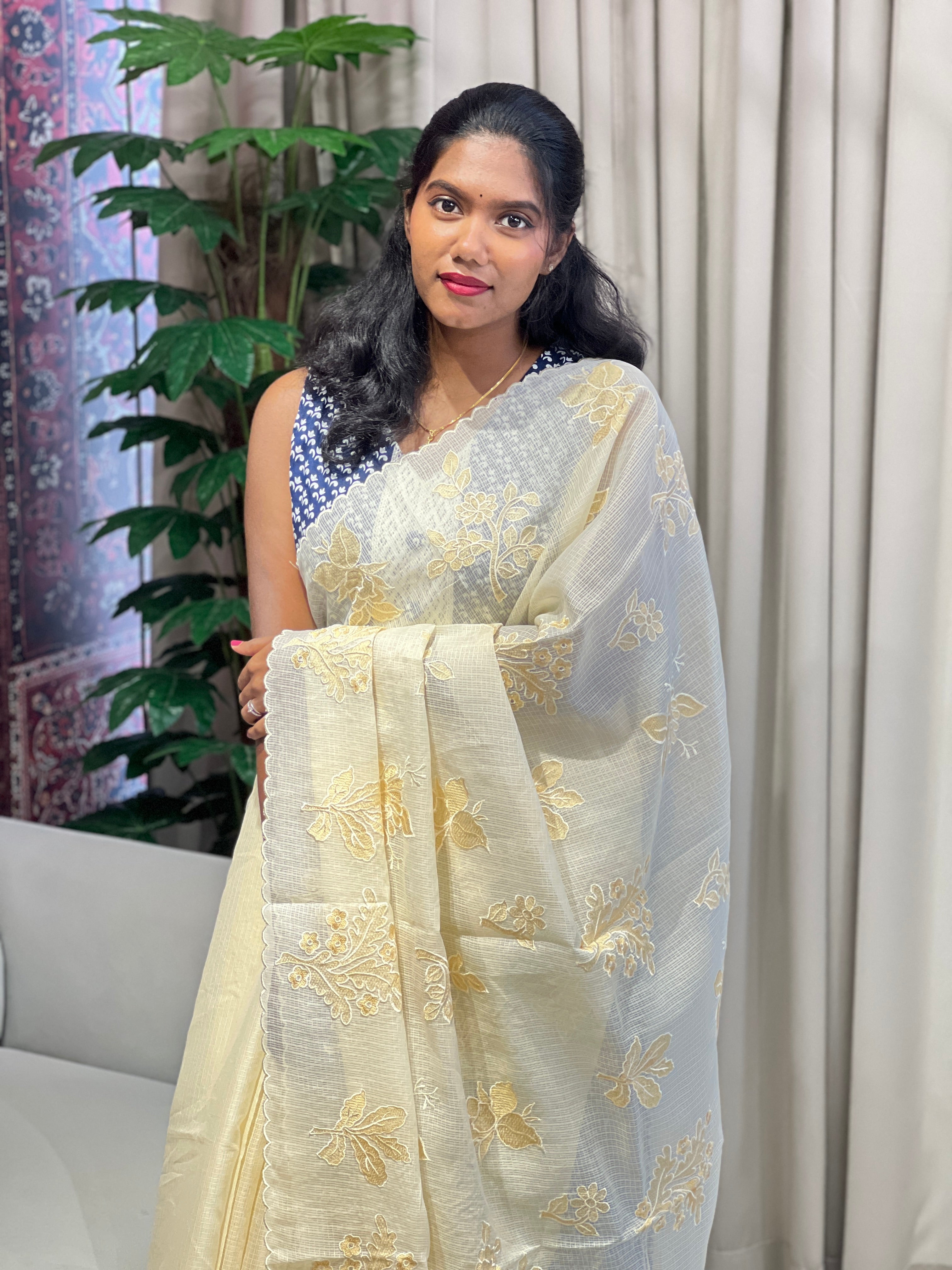 Machine Embroidery Detailed Kota Saree | BLD1789