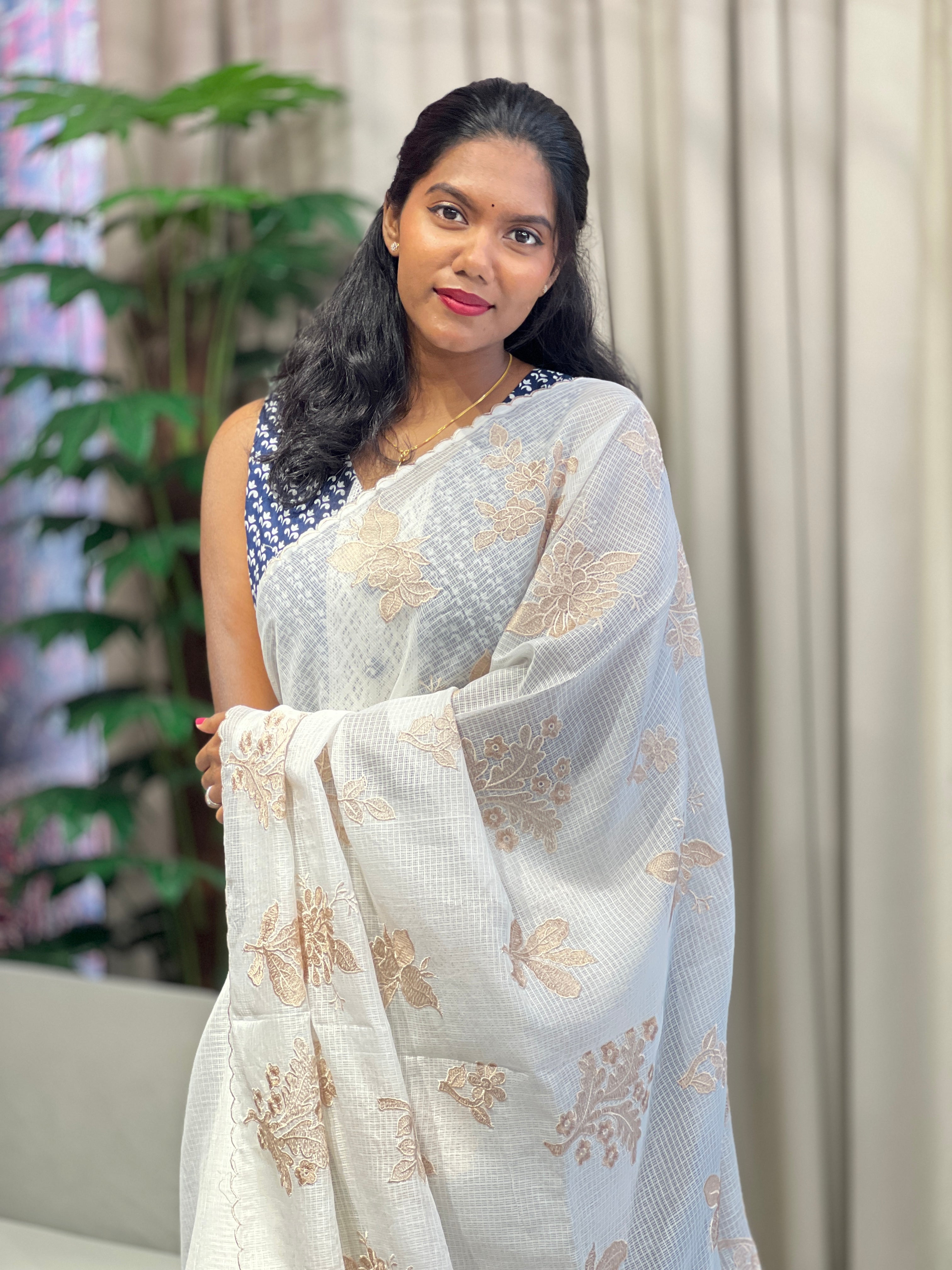 Machine Embroidery Detailed Kota Saree | BLD1790