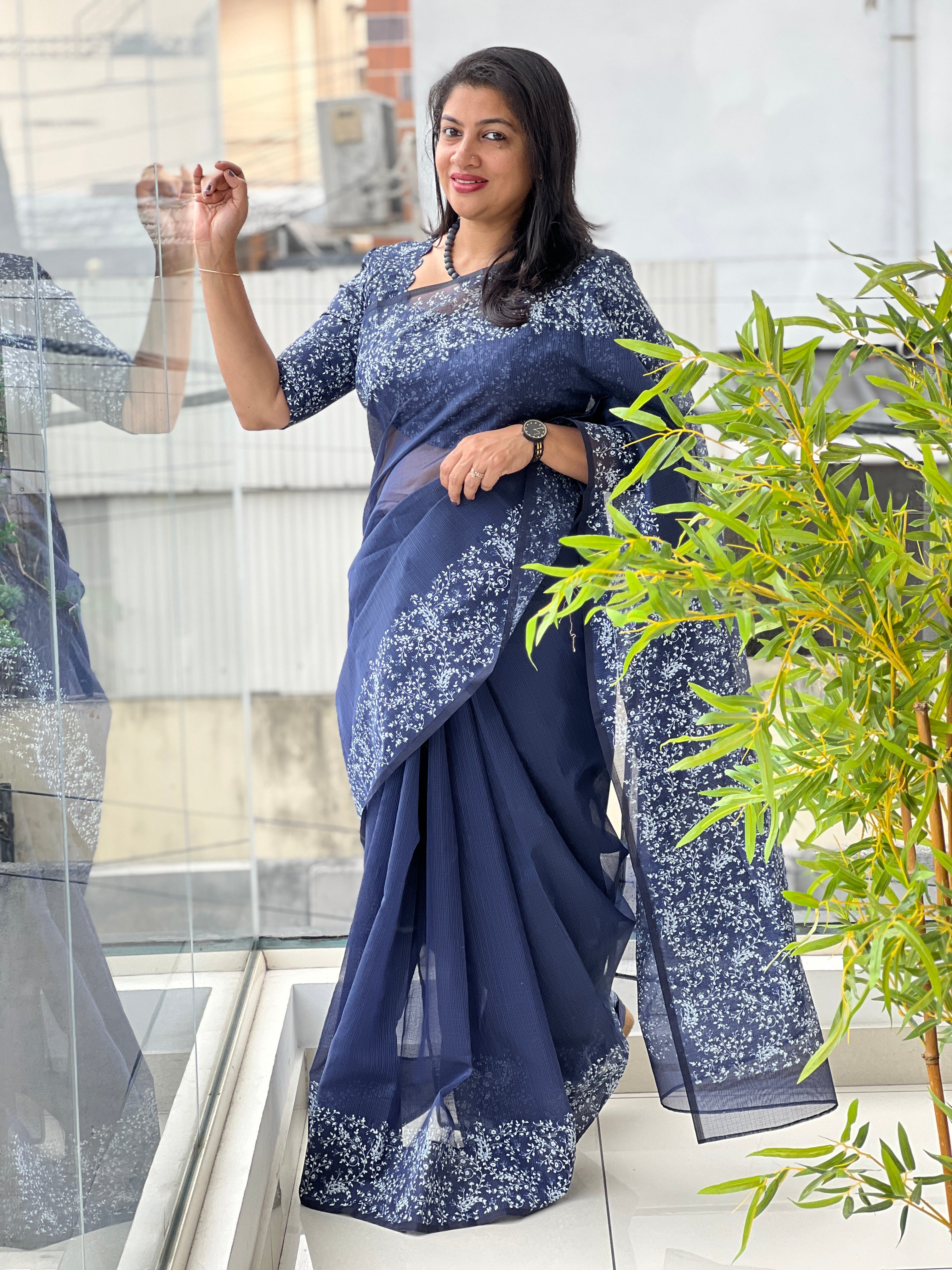Block Printed Kota Saree | JSC647