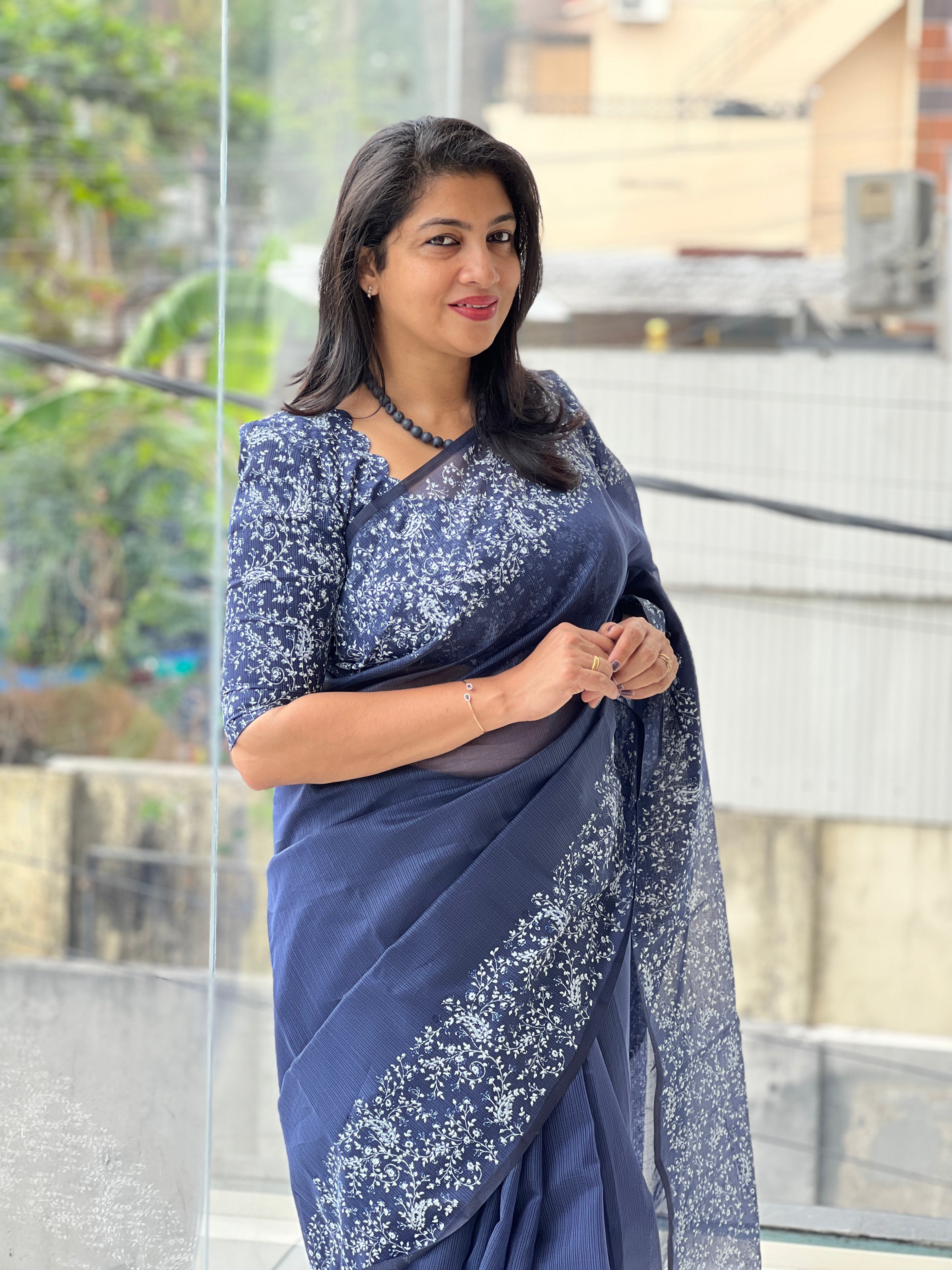 Block Printed Kota Saree | JSC647