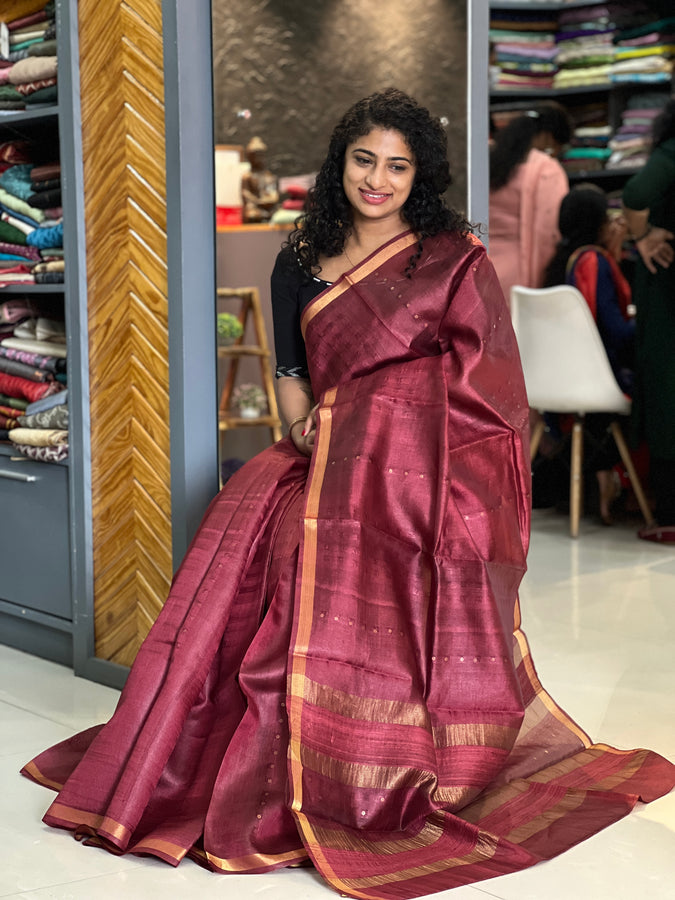 Zari Weaved Tussar Saree | PD874