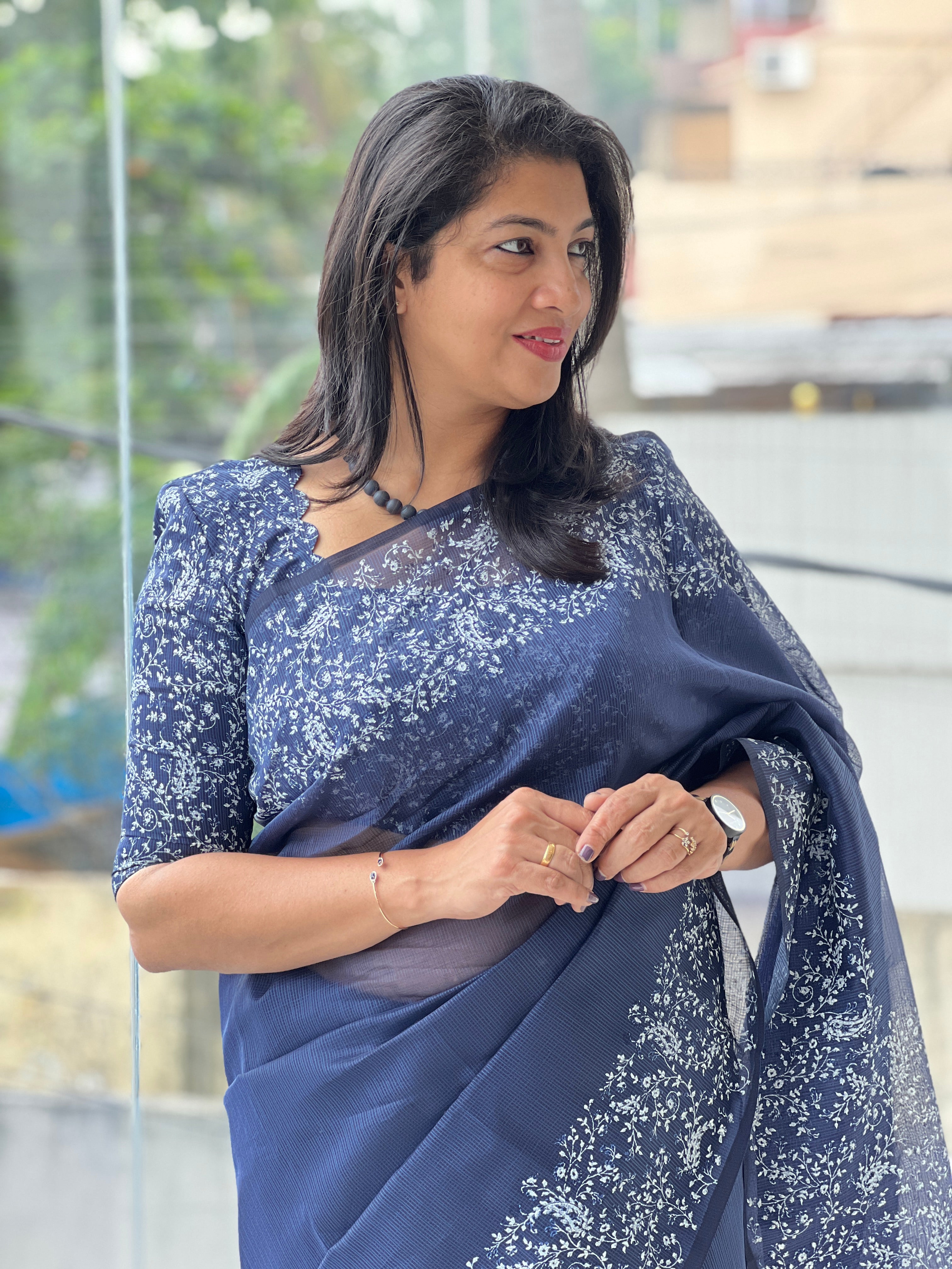 Block Printed Kota Saree | JSC647
