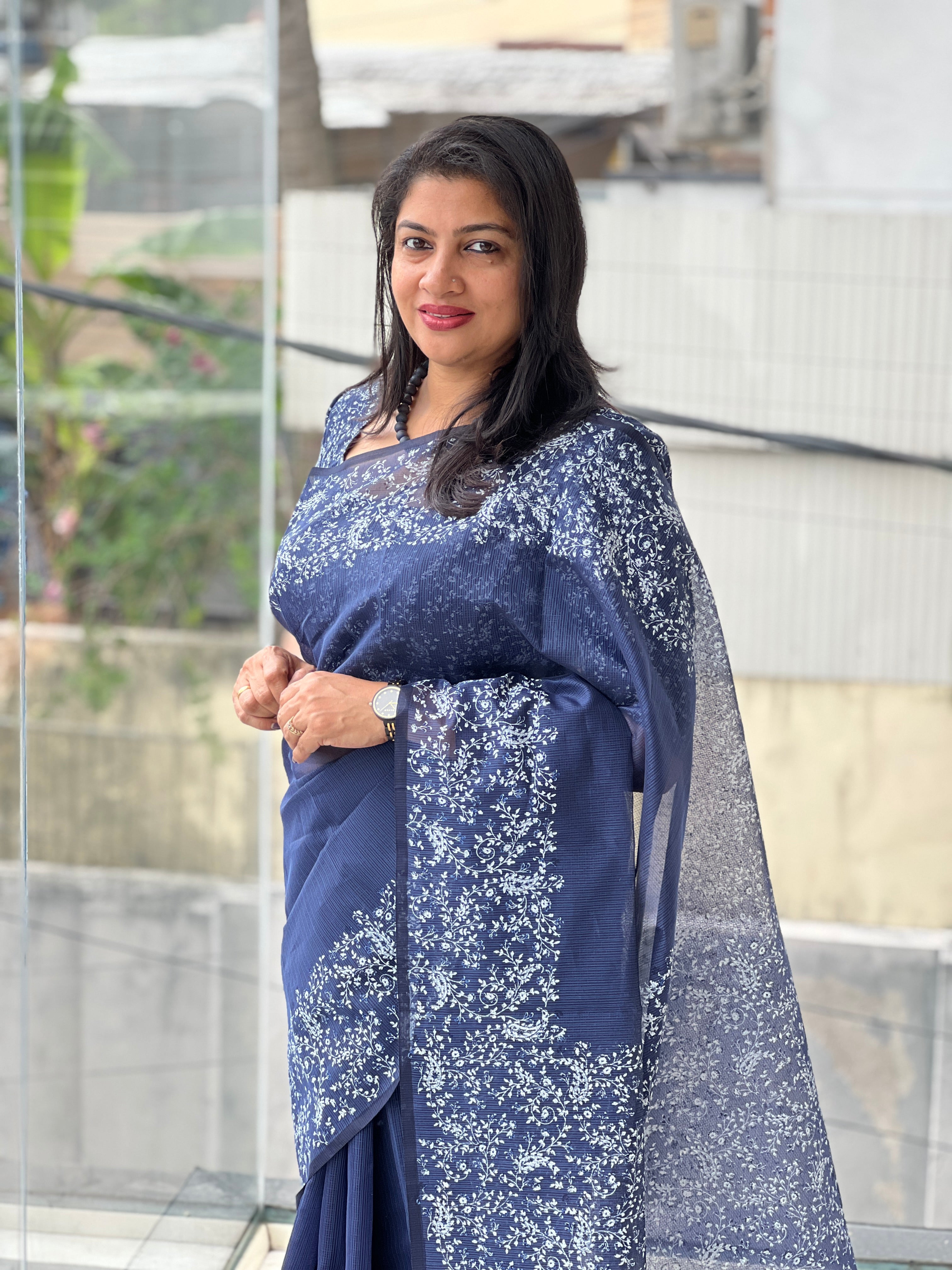 Block Printed Kota Saree | JSC647