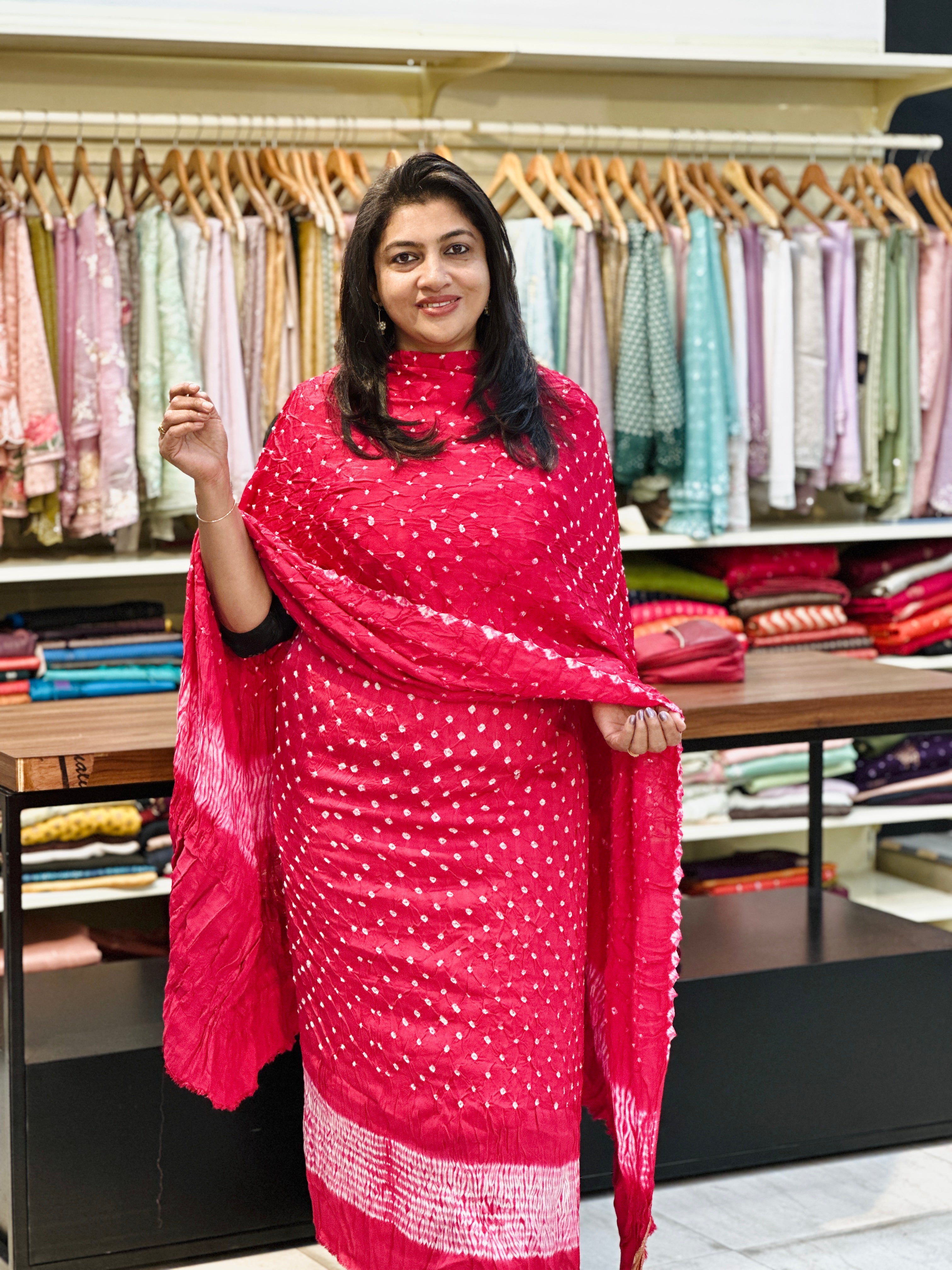 Bandhani Pattern Tie & Dye Semi Modal Salwar Set | SAC191