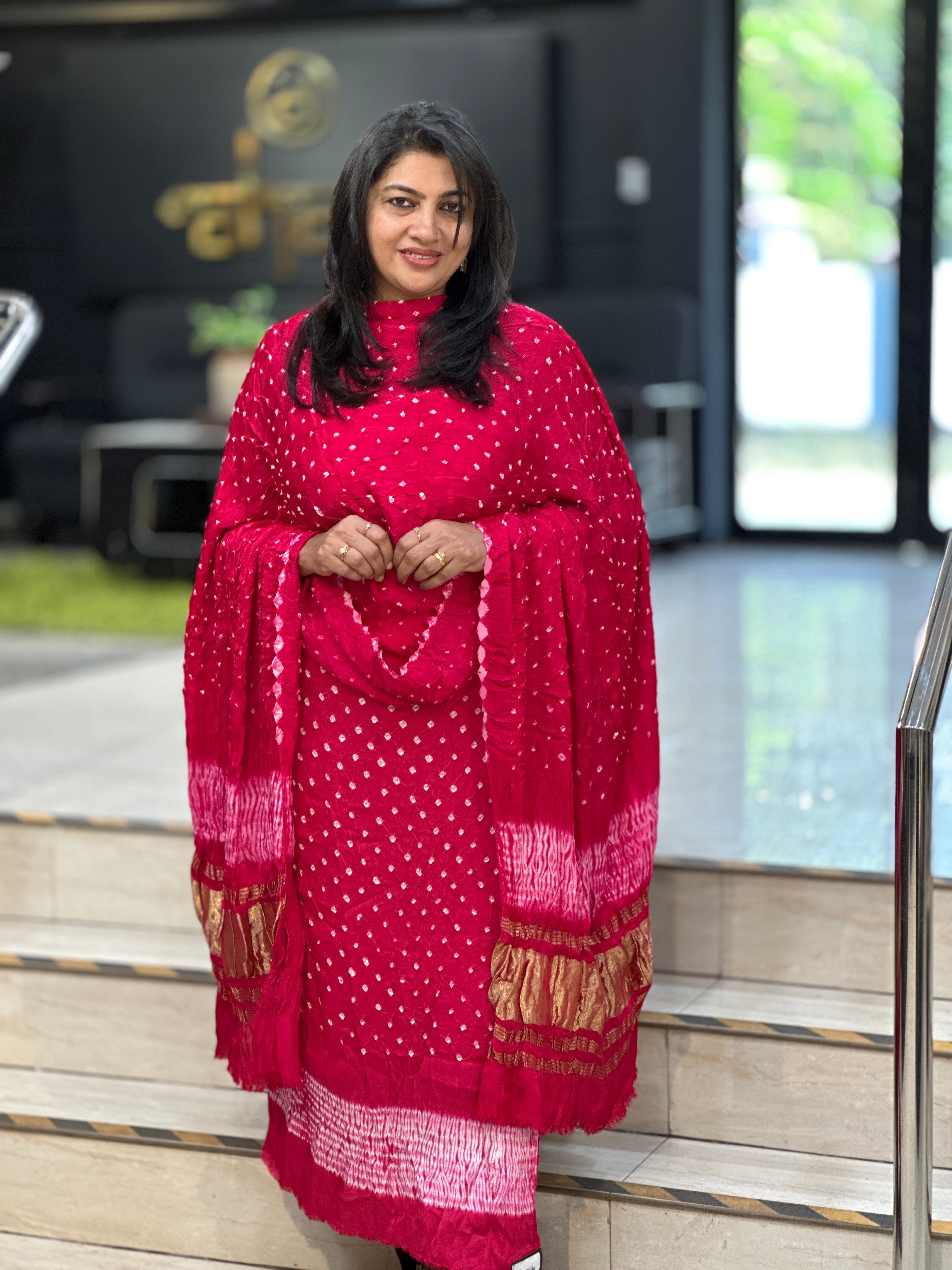 Bandhani Pattern Tie & Dye Semi Modal Salwar Set | SAC191