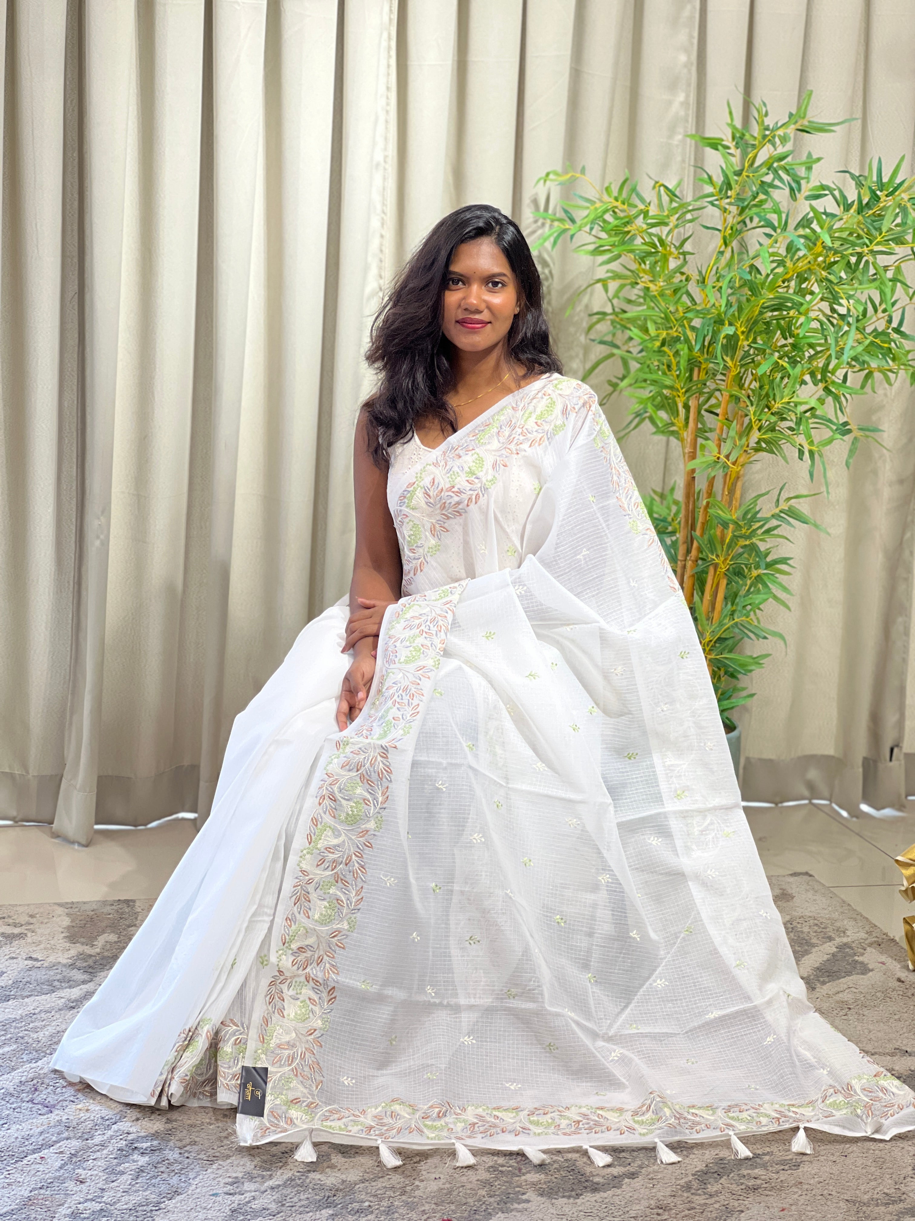 Embroidered Pattern Kota Saree | ZSS209