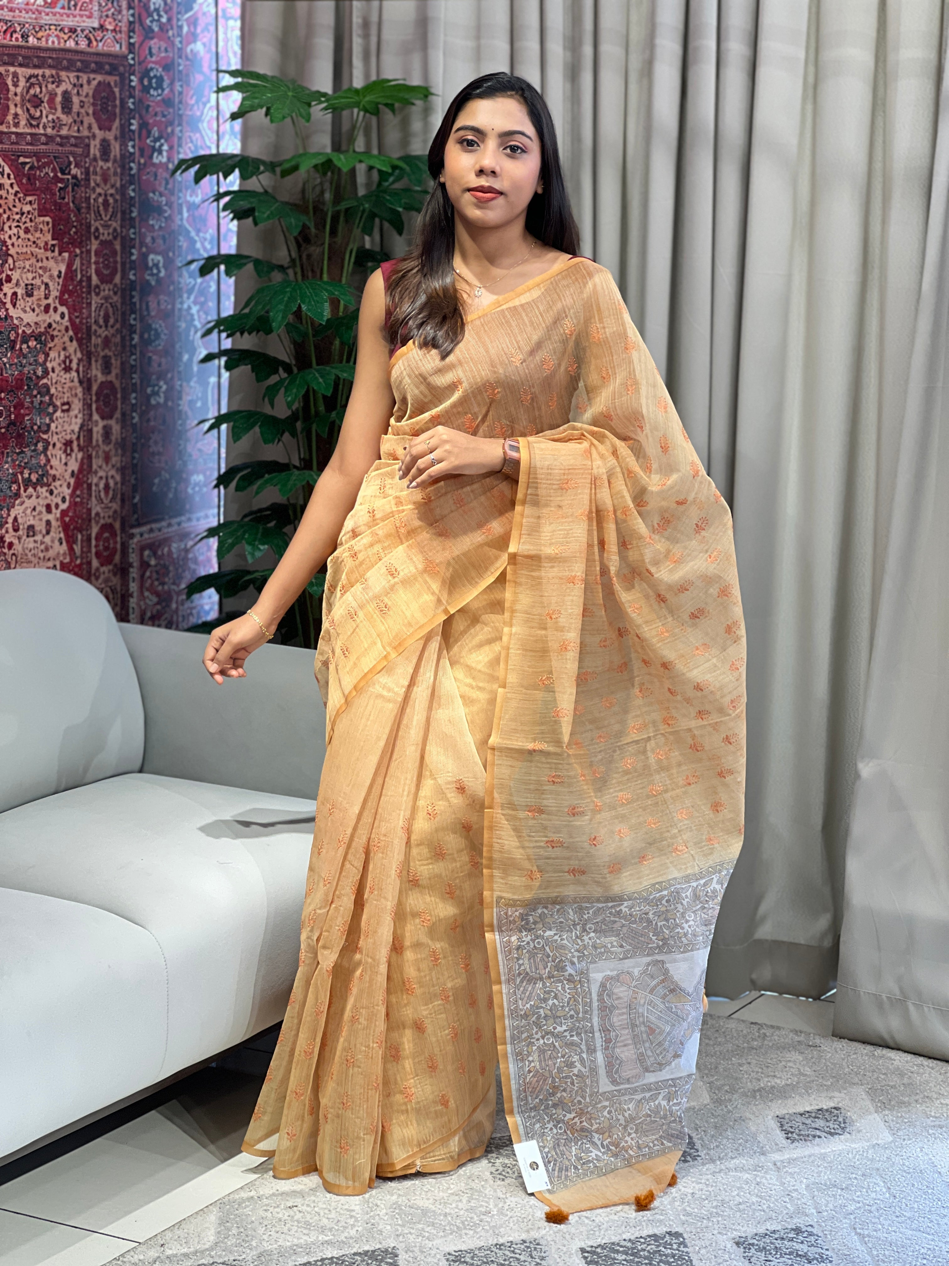 Machine Embroidery Detailed Kota Saree | YNG787