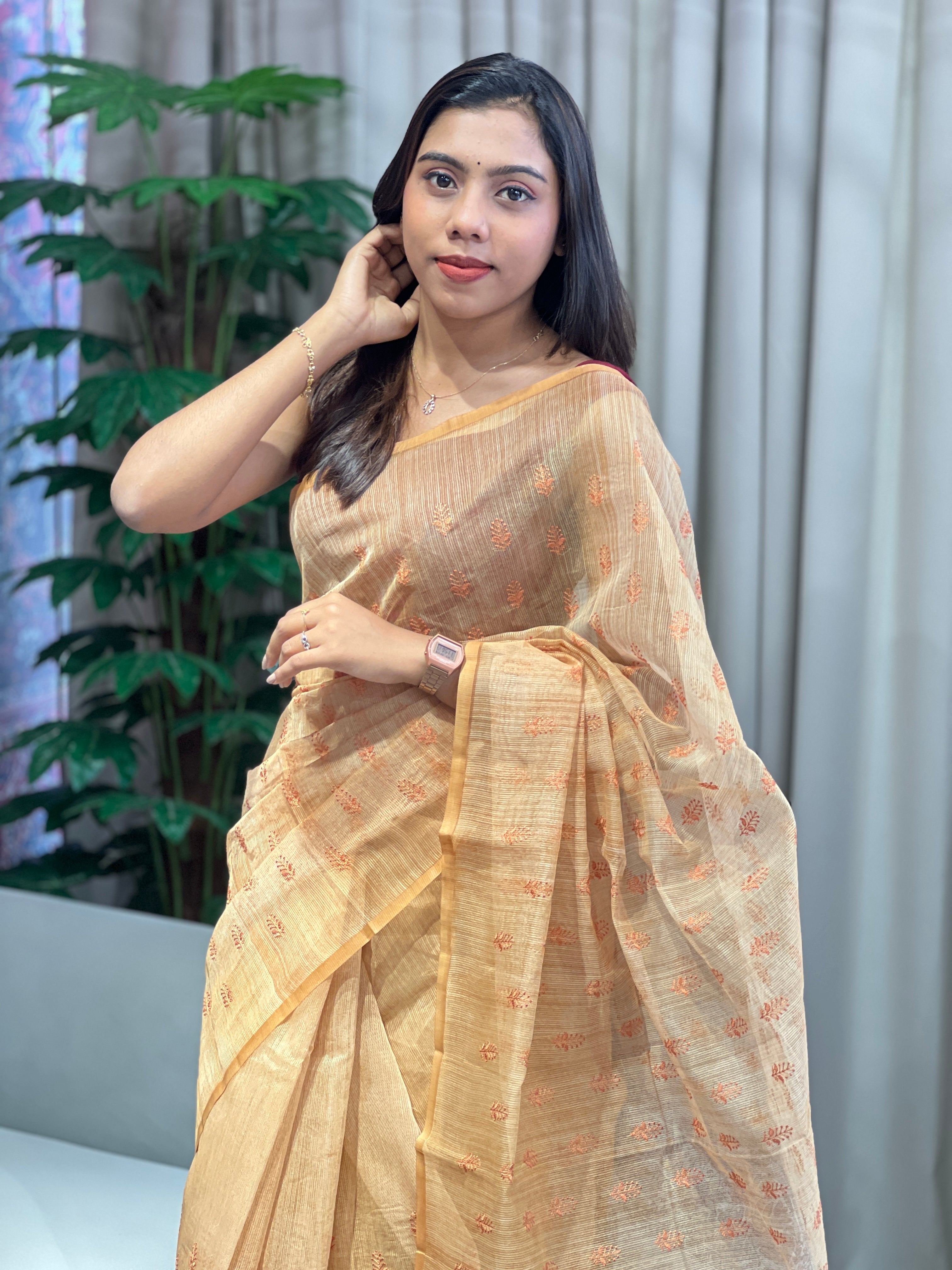 Machine Embroidery Detailed Kota Saree | YNG787