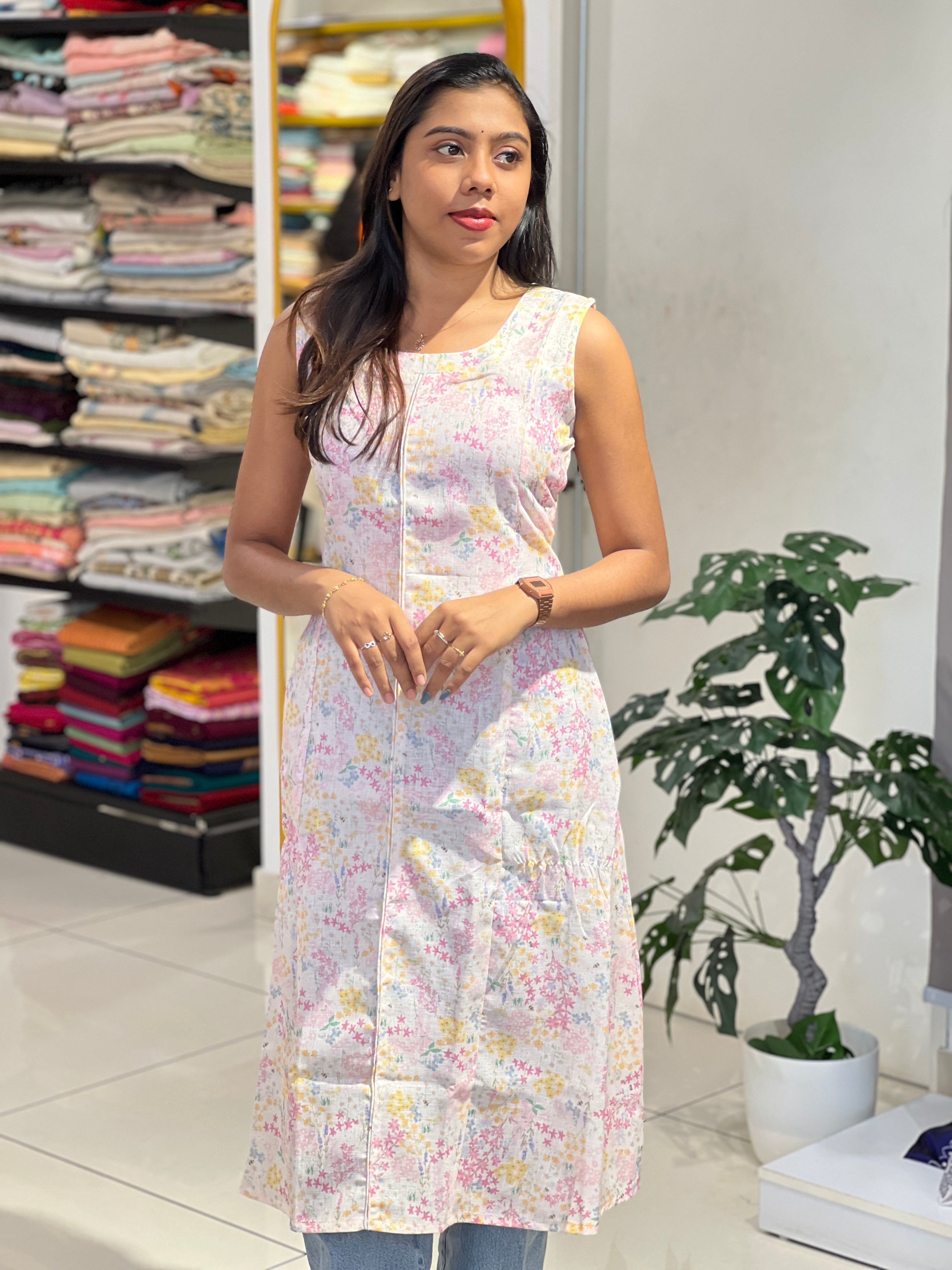 Floral Printed Cotton Kurta | RMLA291