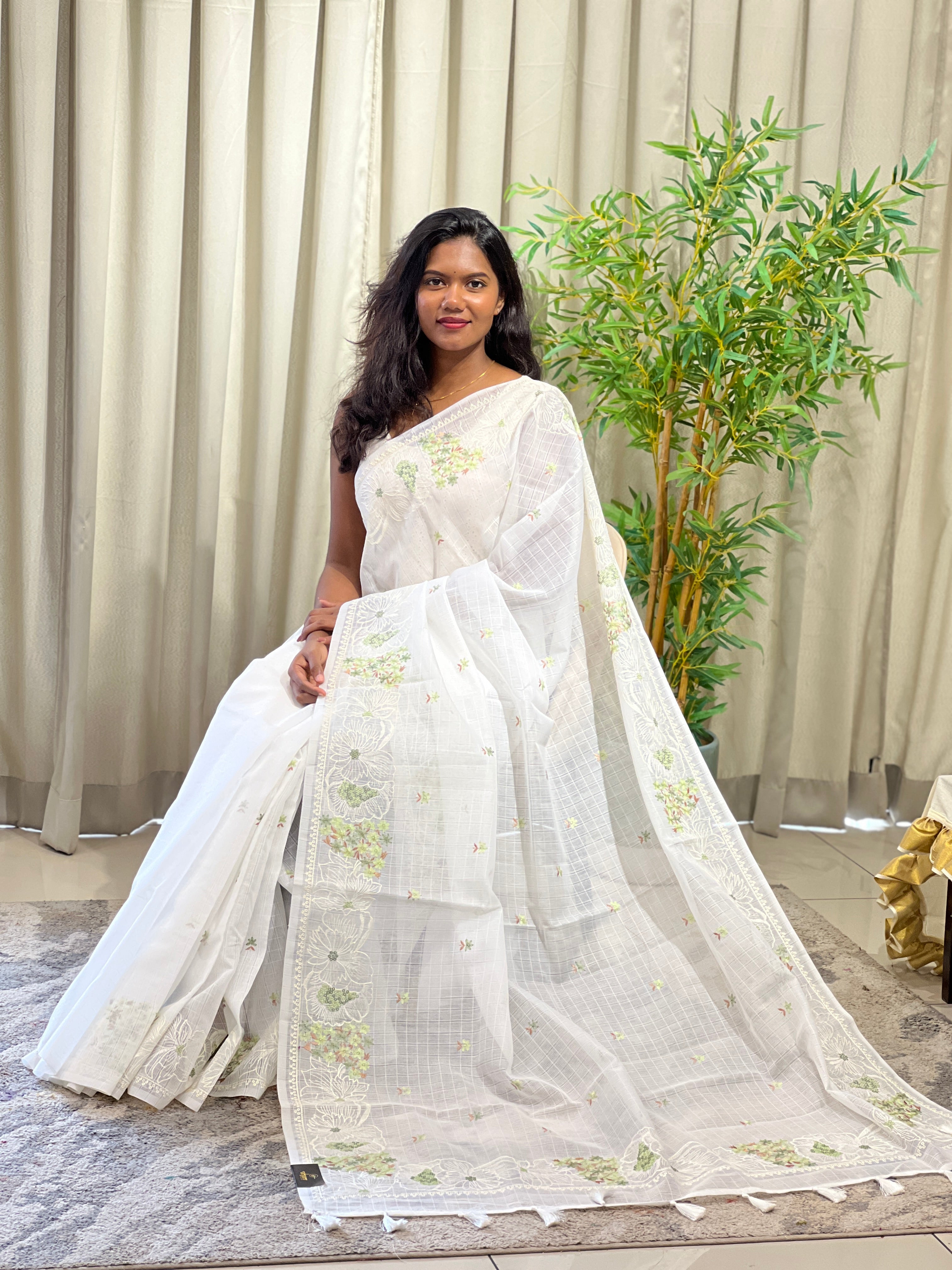 Embroidered Pattern Kota Saree | ZSS213