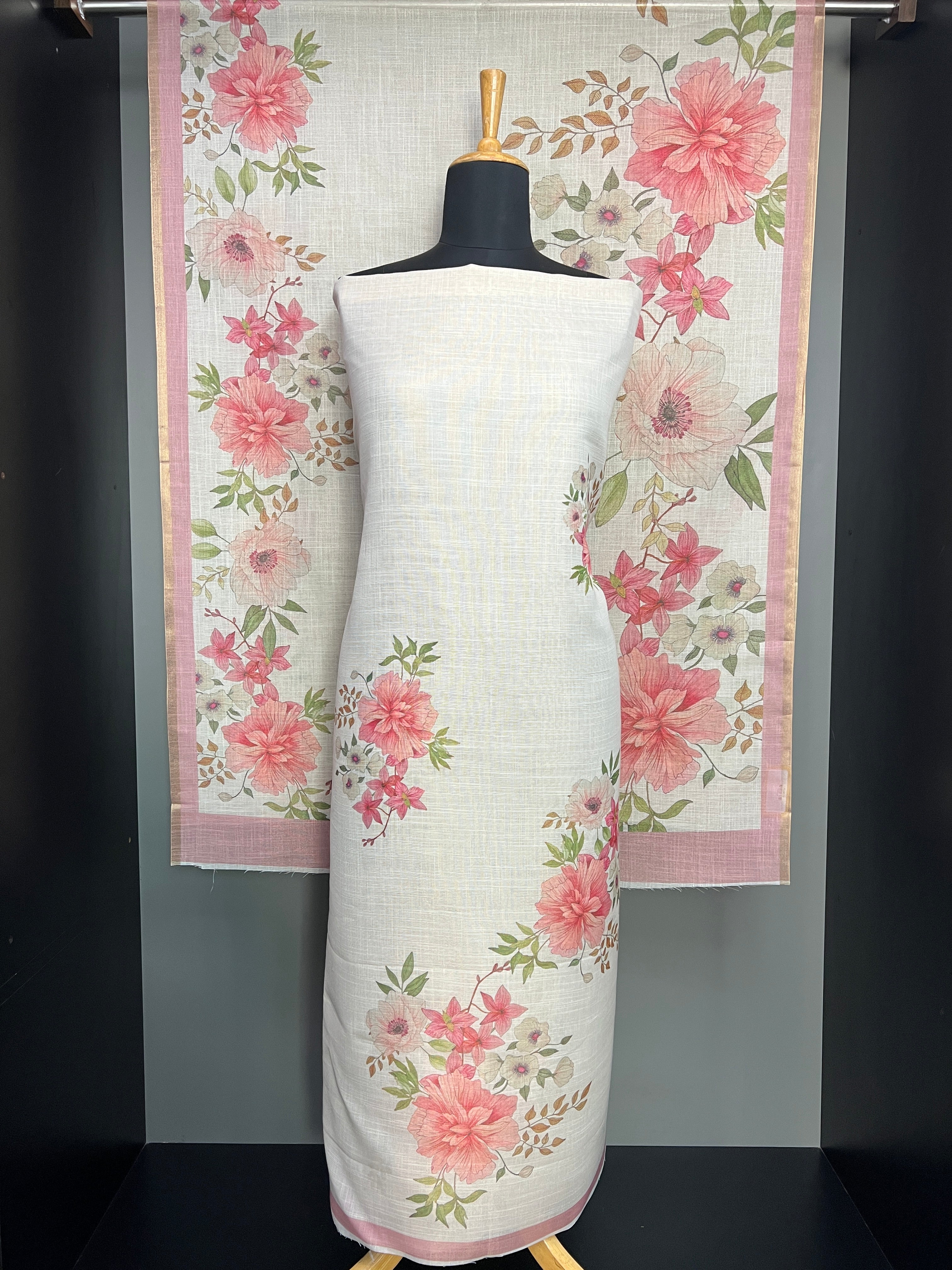 Floral Placement Detailed Tissue Kota Salwar Set | SSN479