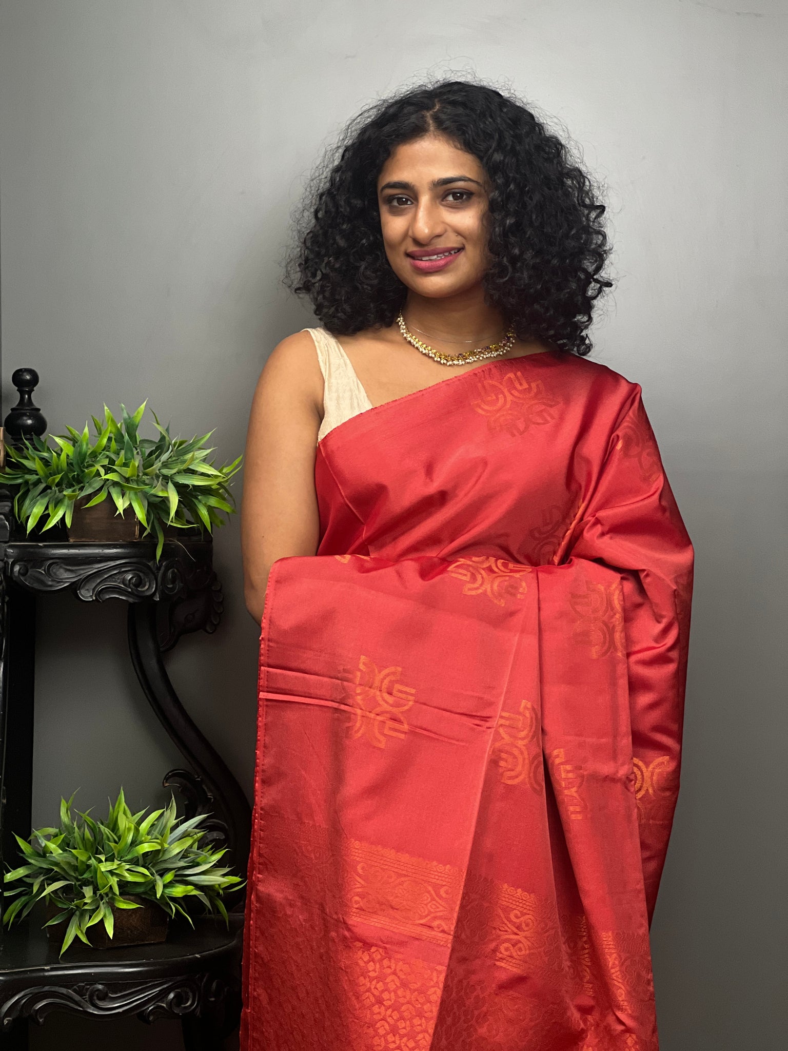 Red Taj Mahal Single Pallu Berhampuri Silk Saree – IndianVillèz