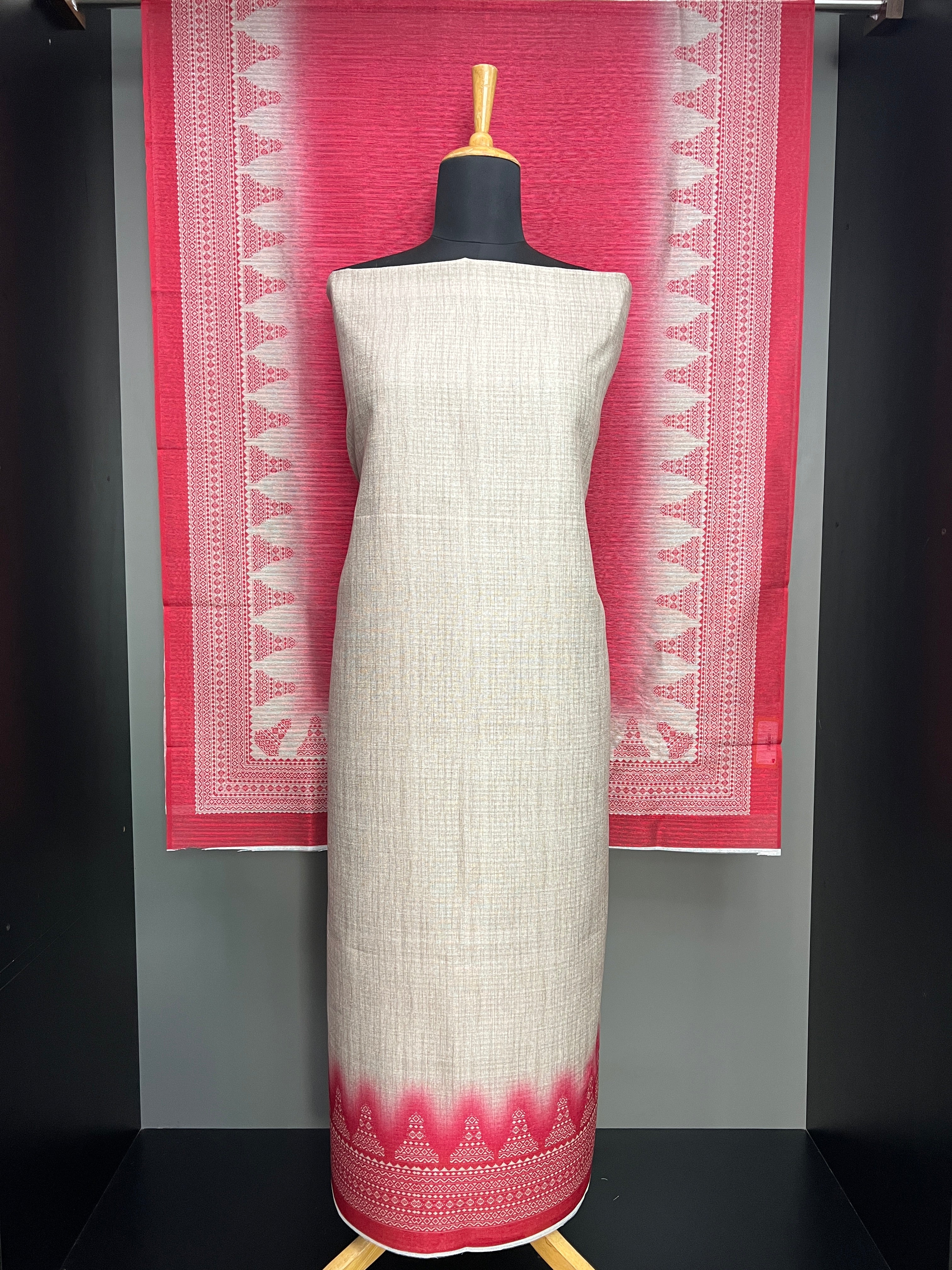 Printed Semi Tussar Salwar Set | SSN475