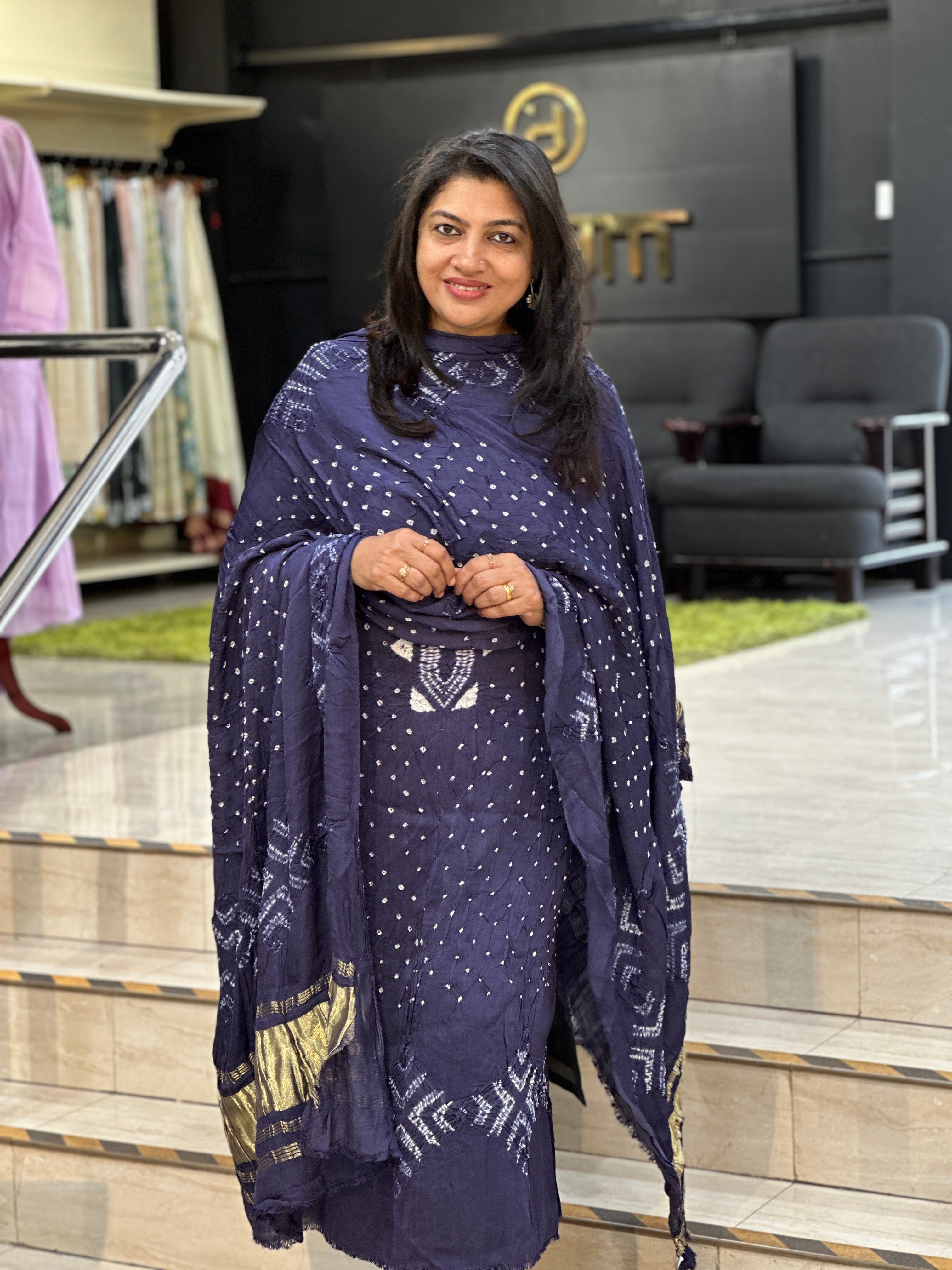 Bandhani Pattern Tie & Dye Semi Modal Salwar Set | SAC194