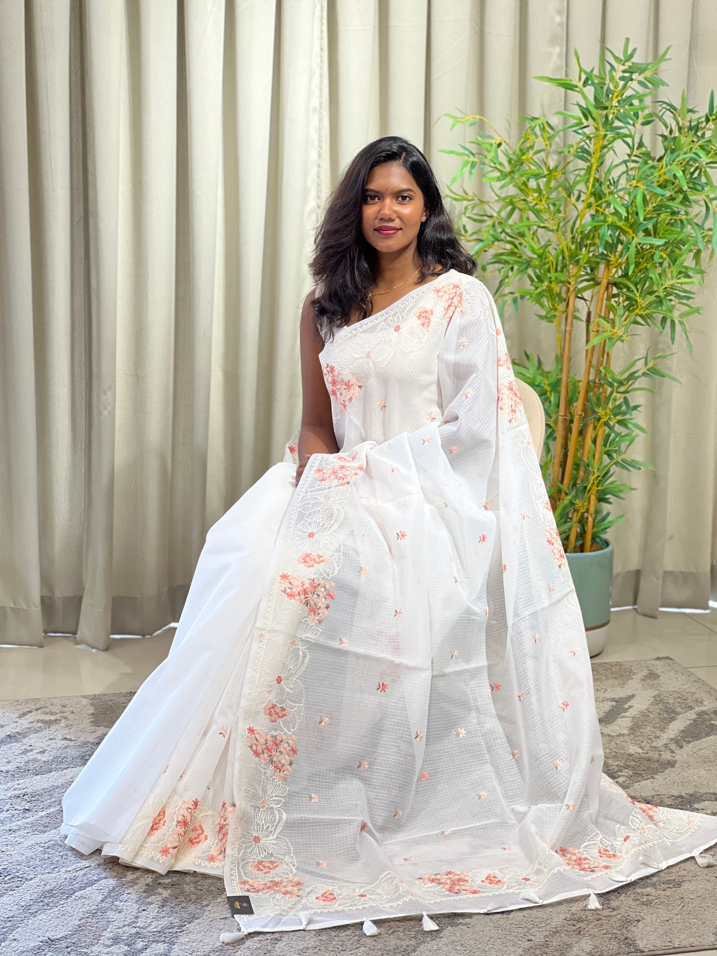 Embroidered Pattern Kota Saree | ZSS212