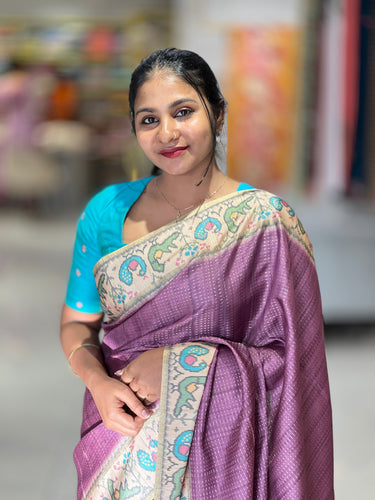Ikat Printed Semi Tussar Saree | SSN284