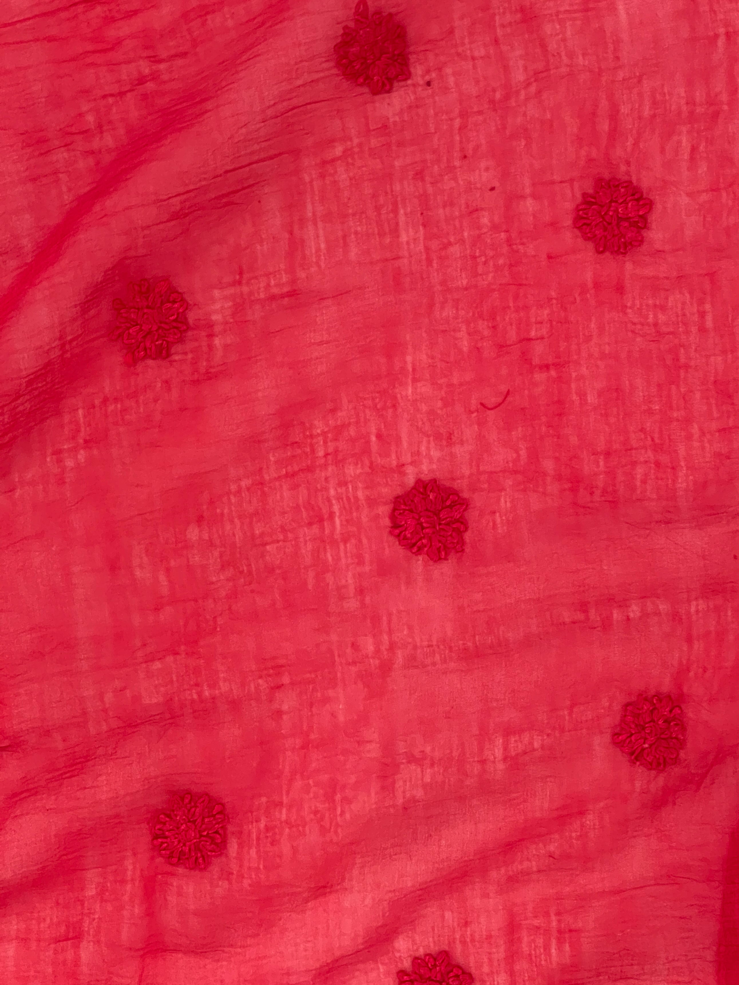 Chikankari Work Detailed Mul Cotton Saree | GMA188
