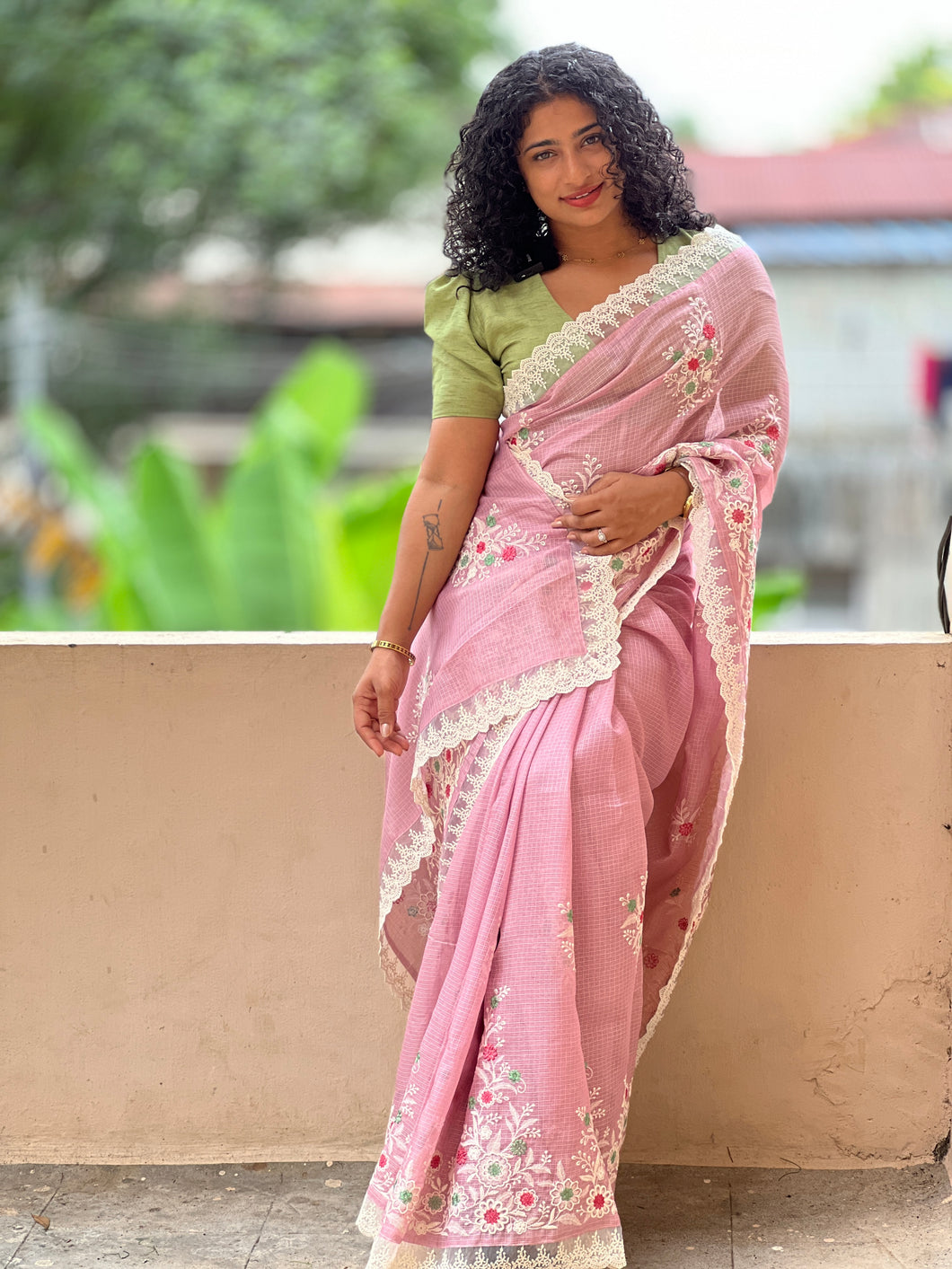 Computerized Machine Embroidery Silky Kota Saree | KSD159