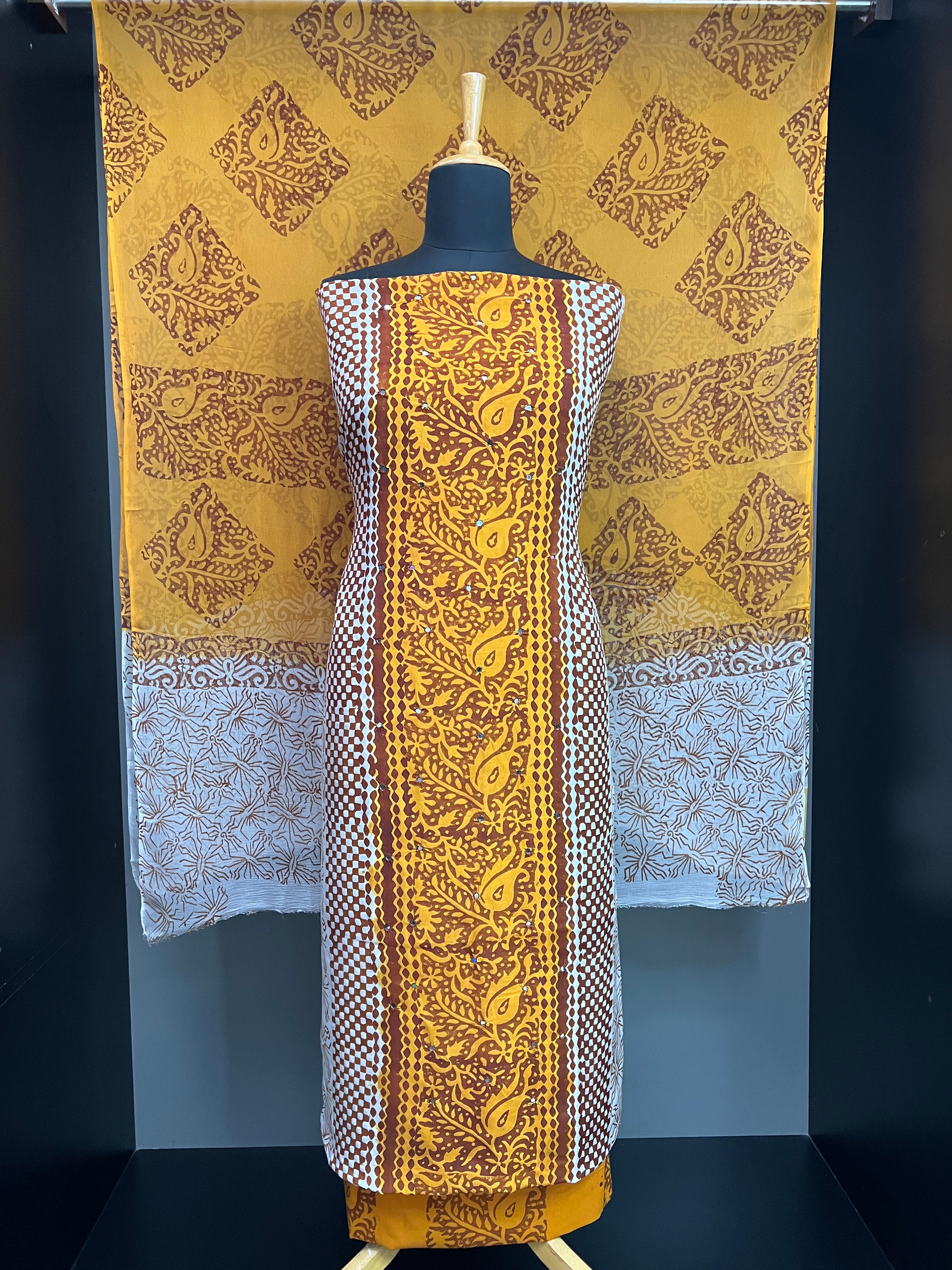 Print With Nalgonda Mirror Detailed Uppada Silk Salwar Set | SF1387