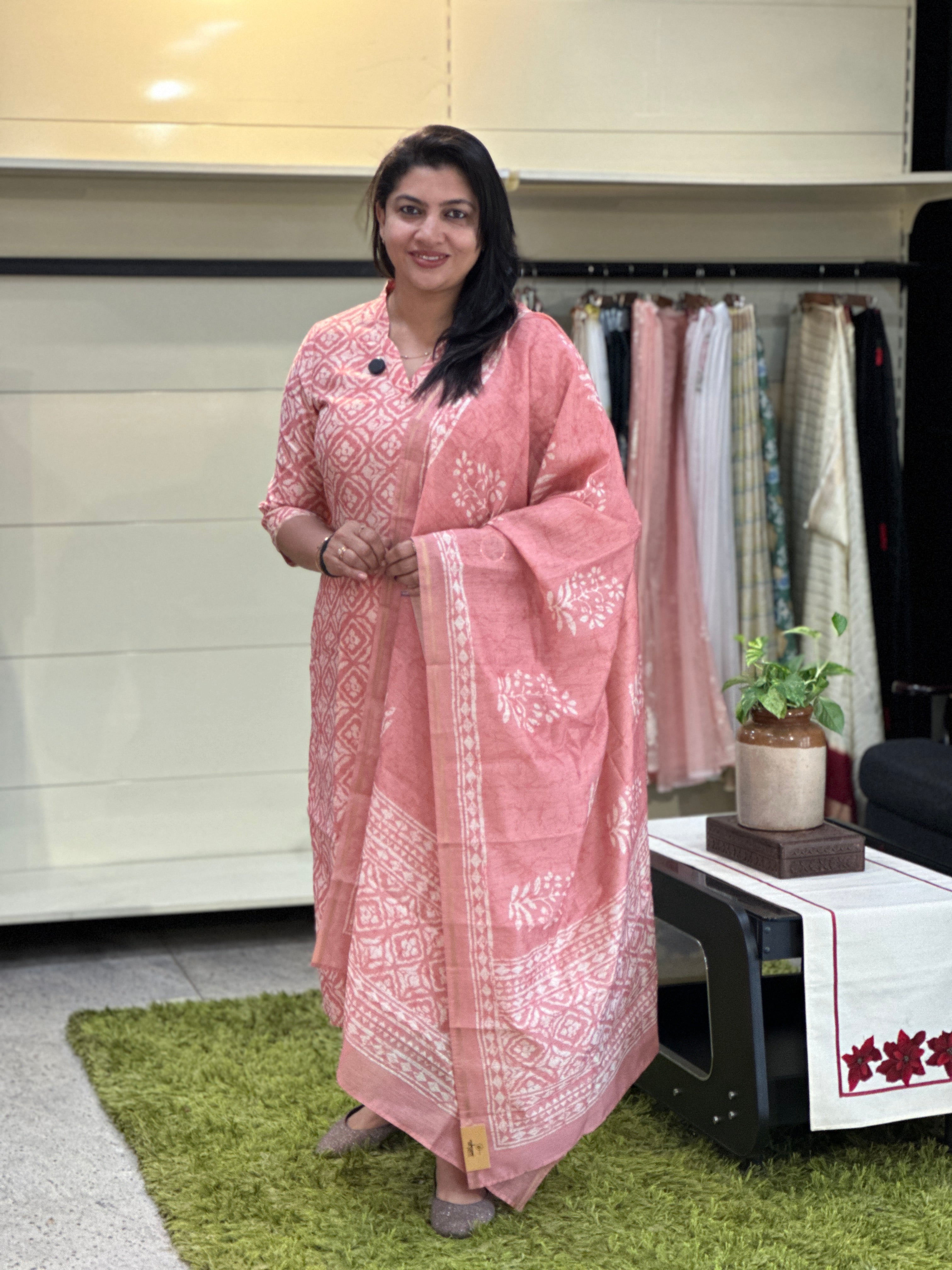 Digital Printed Chanderi Finish Salwar Set | SSN506