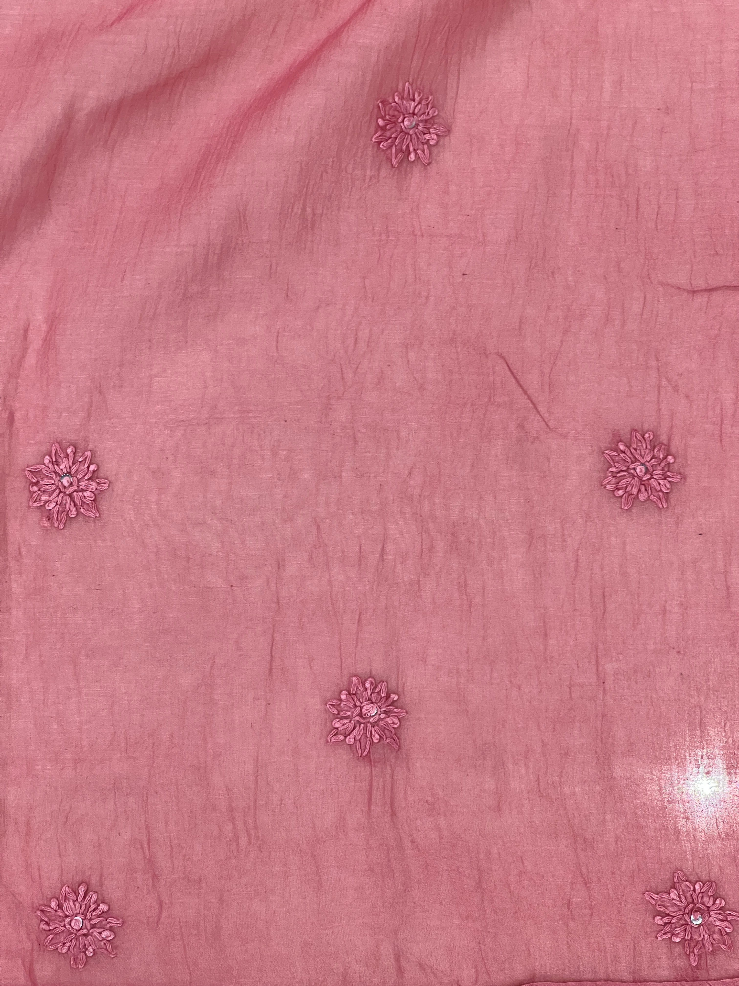 Chikankari Work Detailed Mul Cotton Saree | GMA187