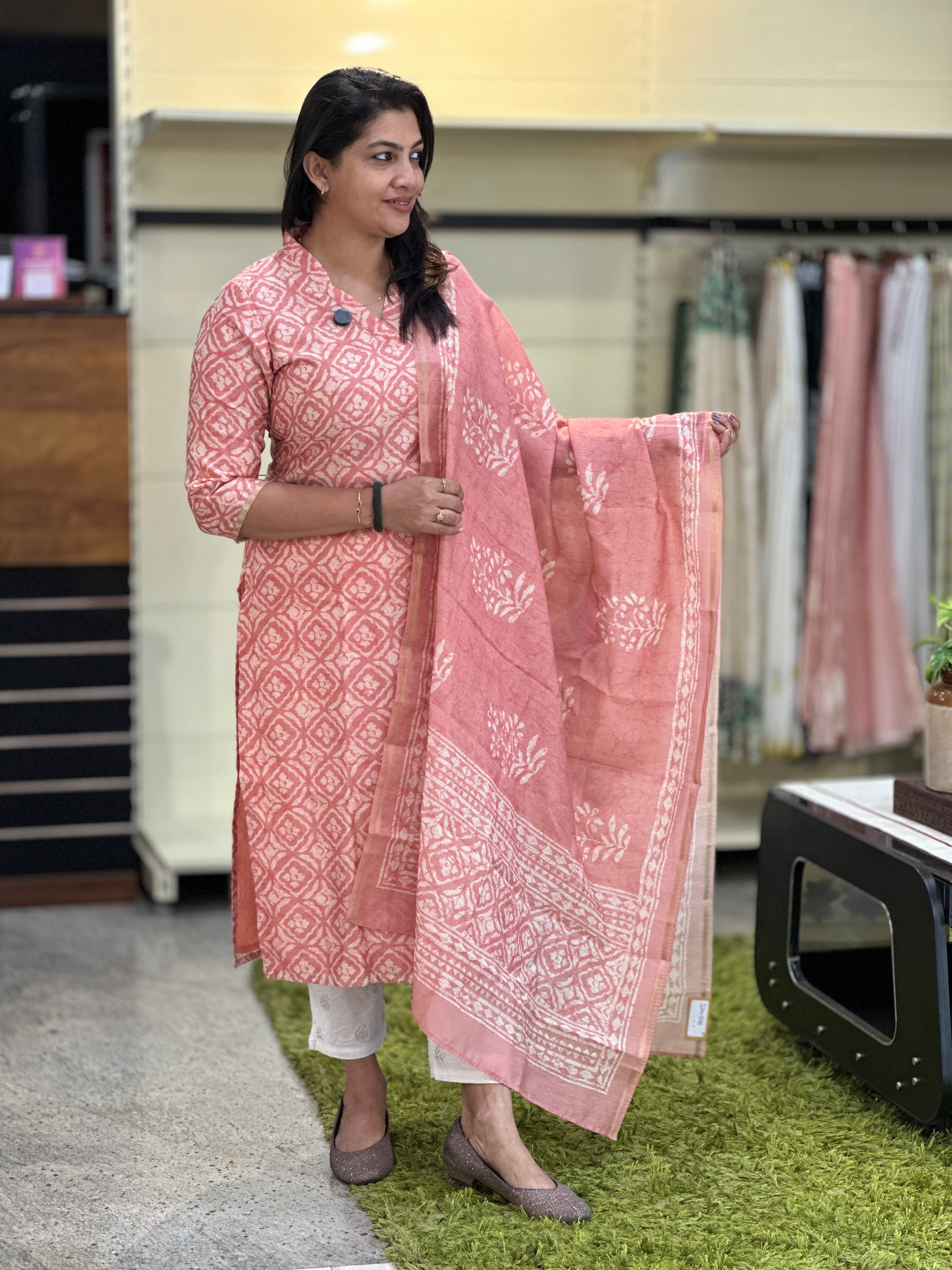 Digital Printed Chanderi Finish Salwar Set | SSN506