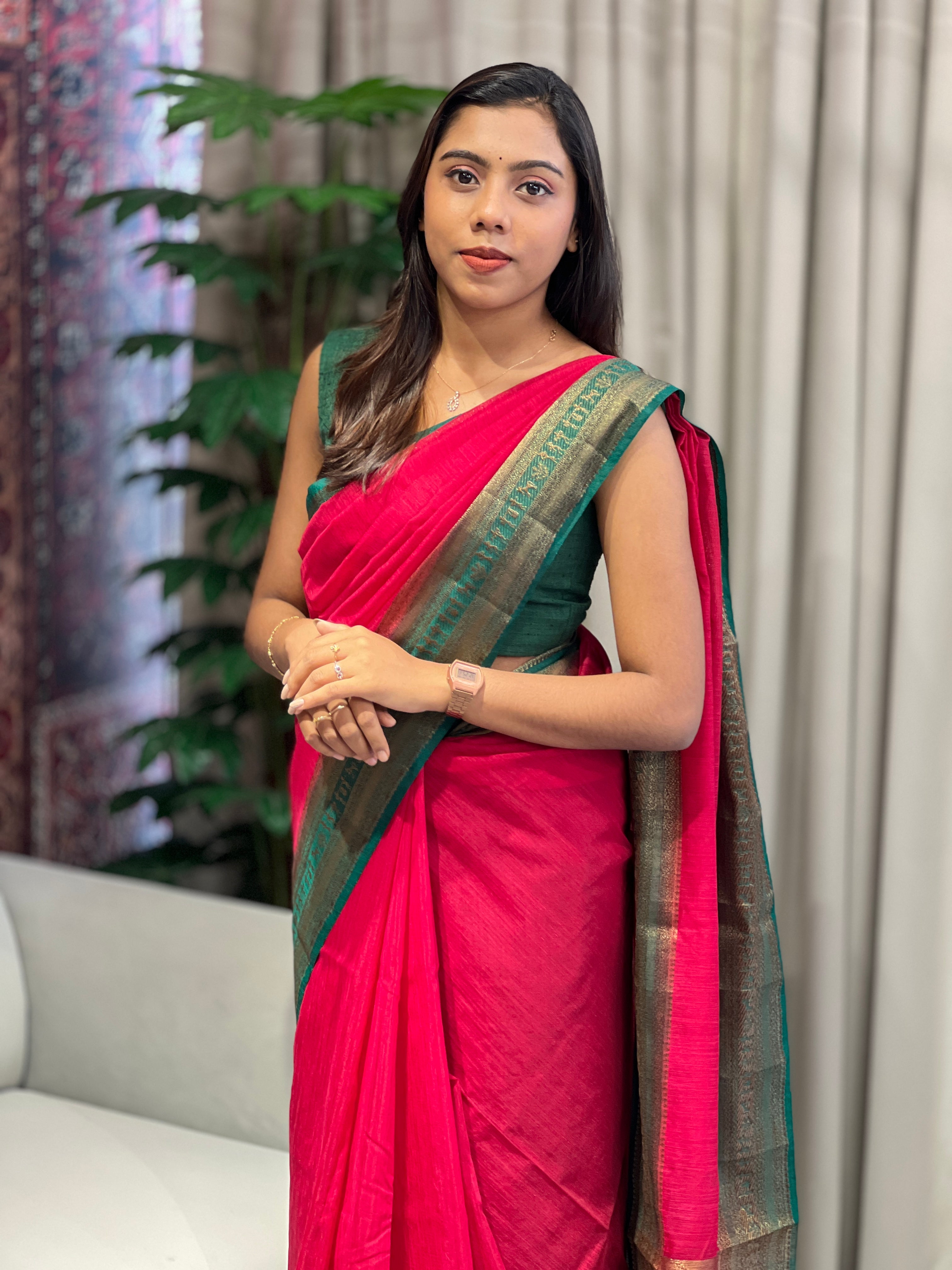 Warli Border Detailed Cotton Silk Saree | YNG987