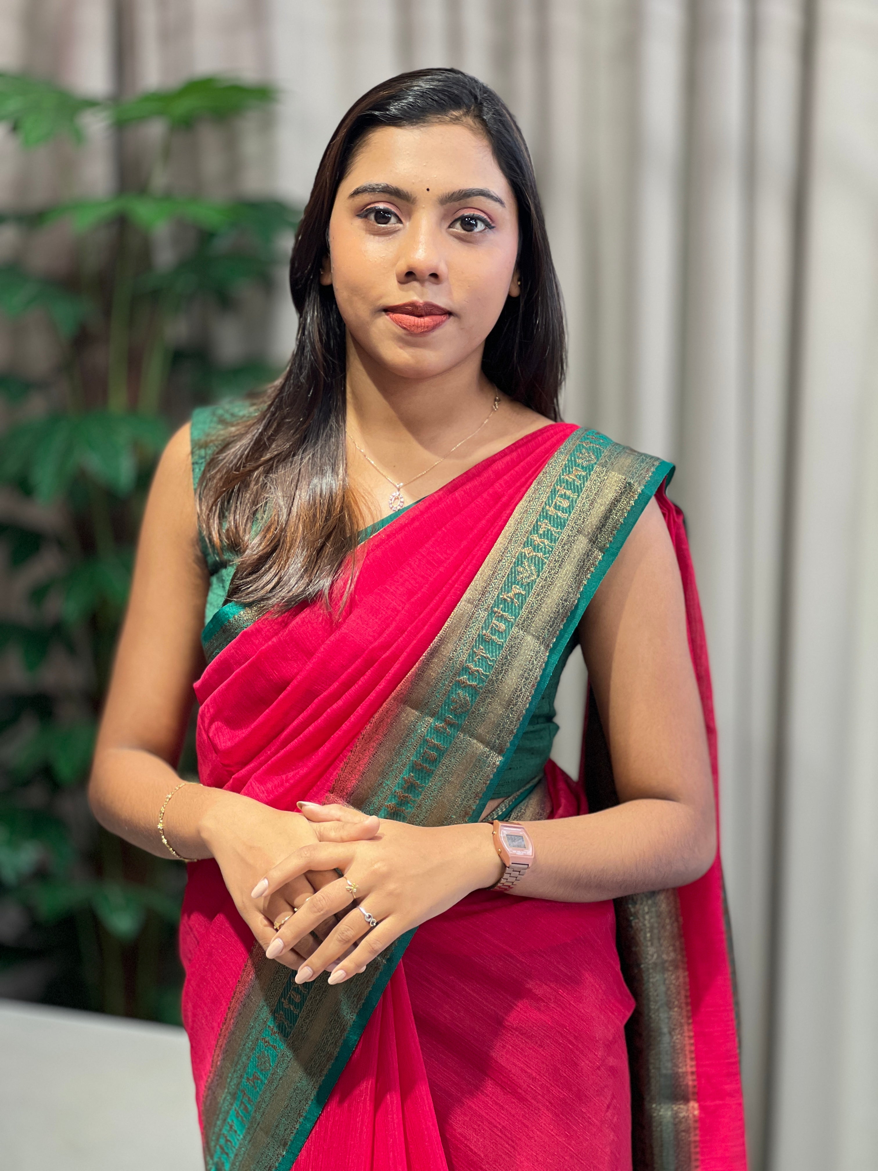 Warli Border Detailed Cotton Silk Saree | YNG987