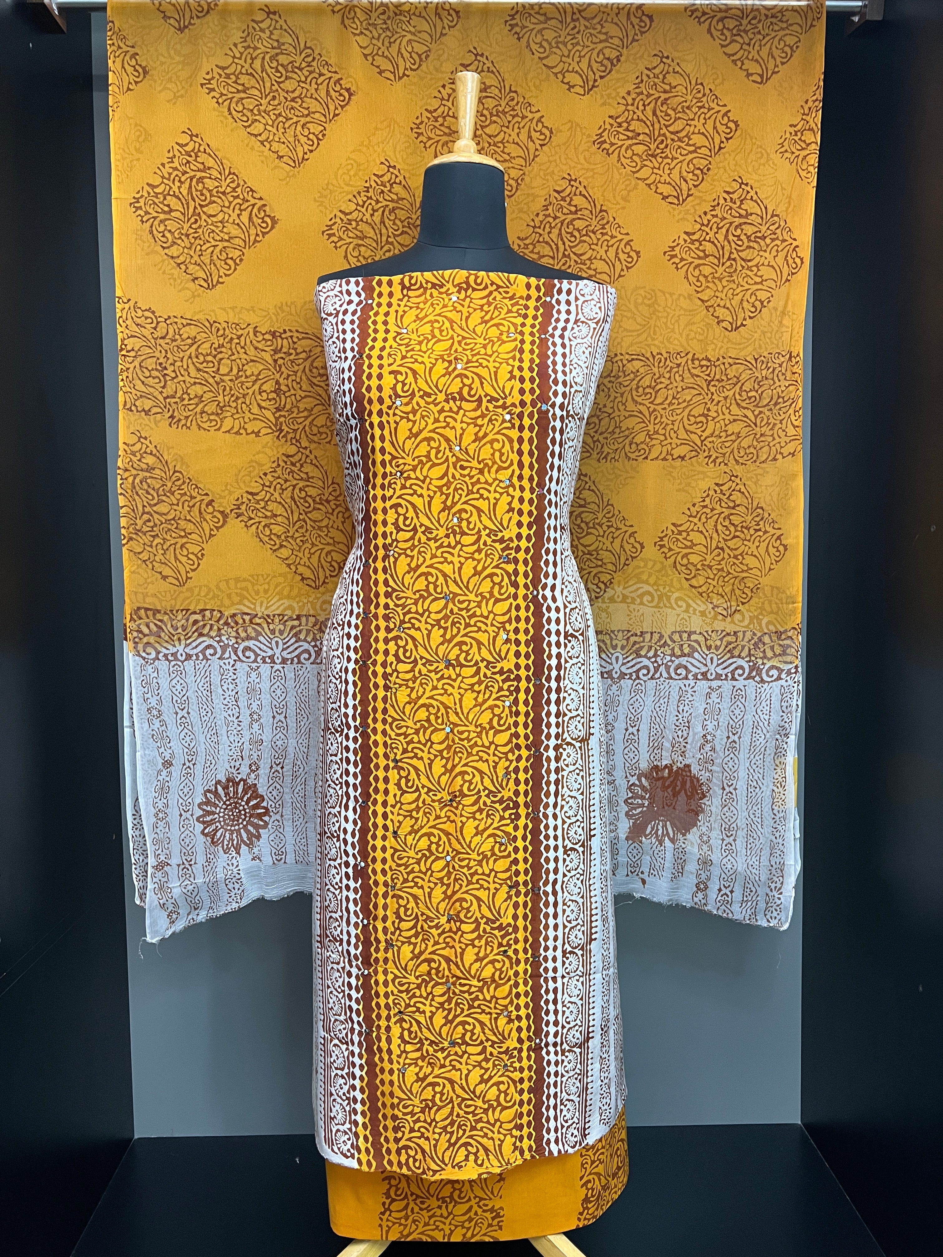 Print With Nalgonda Mirror Detailed Uppada Silk Salwar Set | SF1386