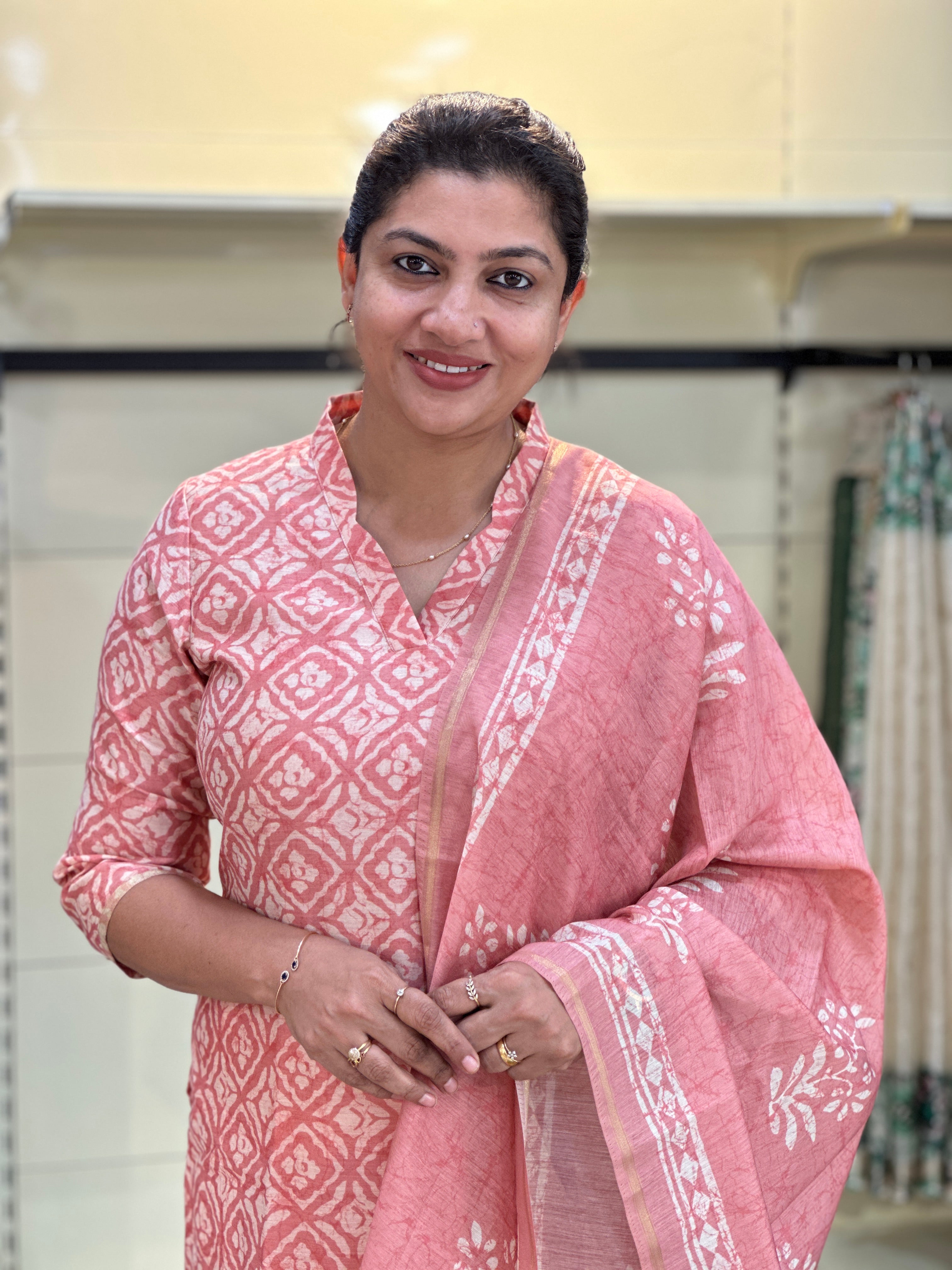 Digital Printed Chanderi Finish Salwar Set | SSN506