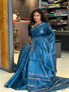 Basket Weaving Pattern Tussar Saree | PD889