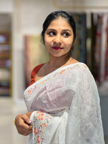 Point Embroidery Silky Kota Saree | BLD1308