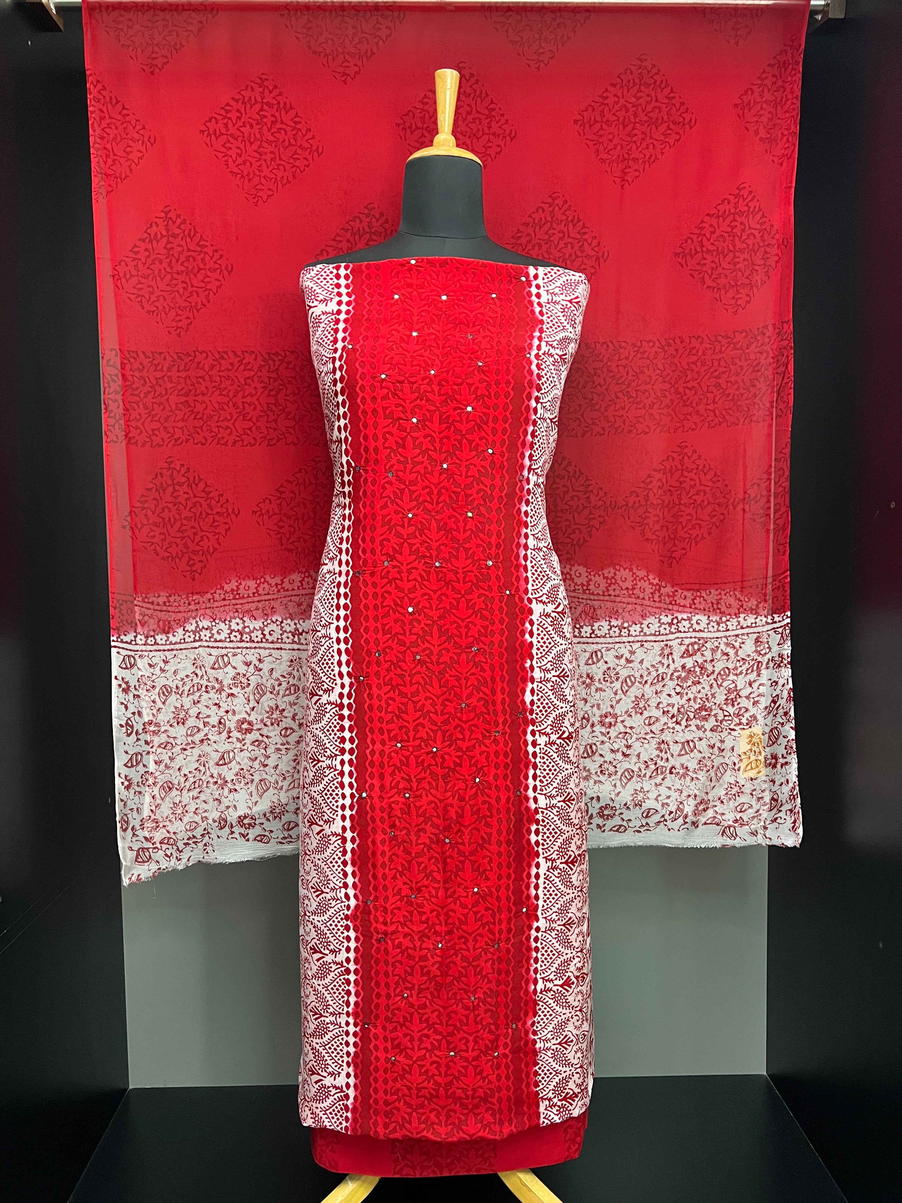 Print With Nalgonda Mirror Detailed Uppada Silk Salwar Set | SF1381