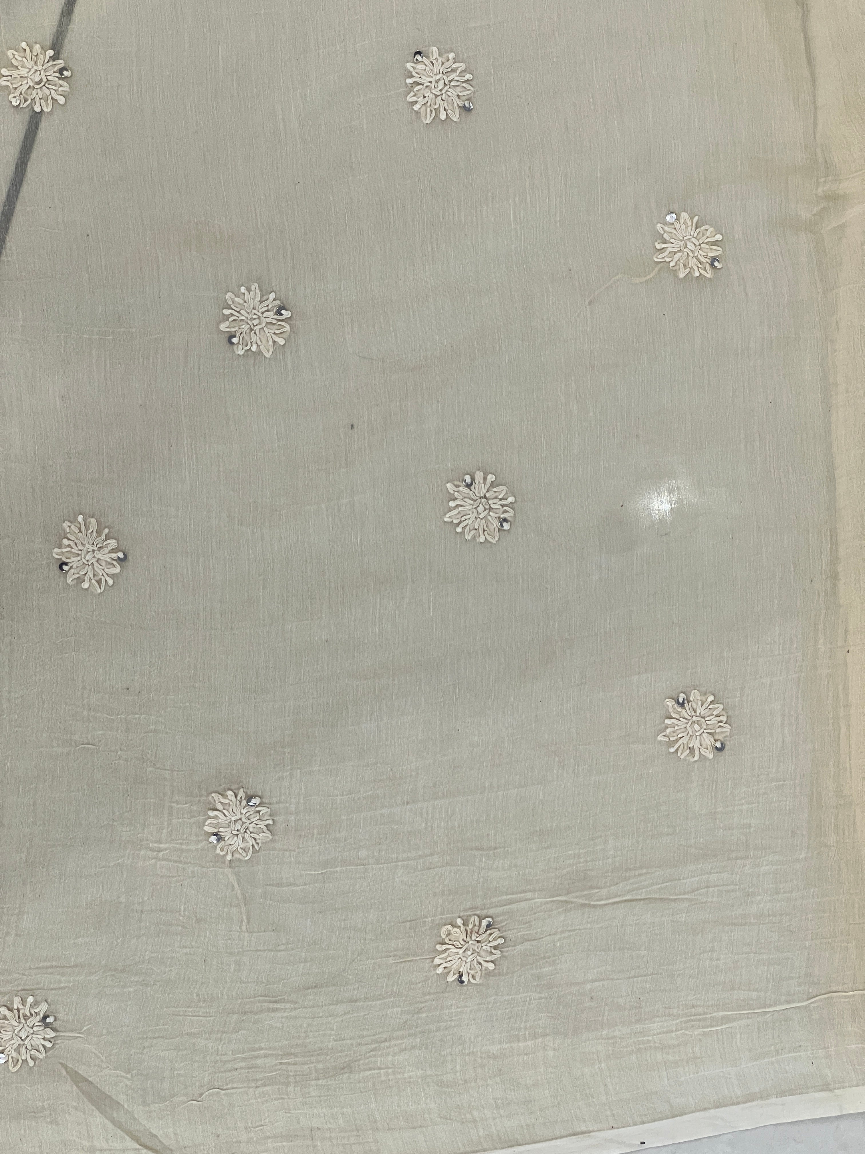 Chikankari Work Detailed Mul Cotton Saree | GMA186