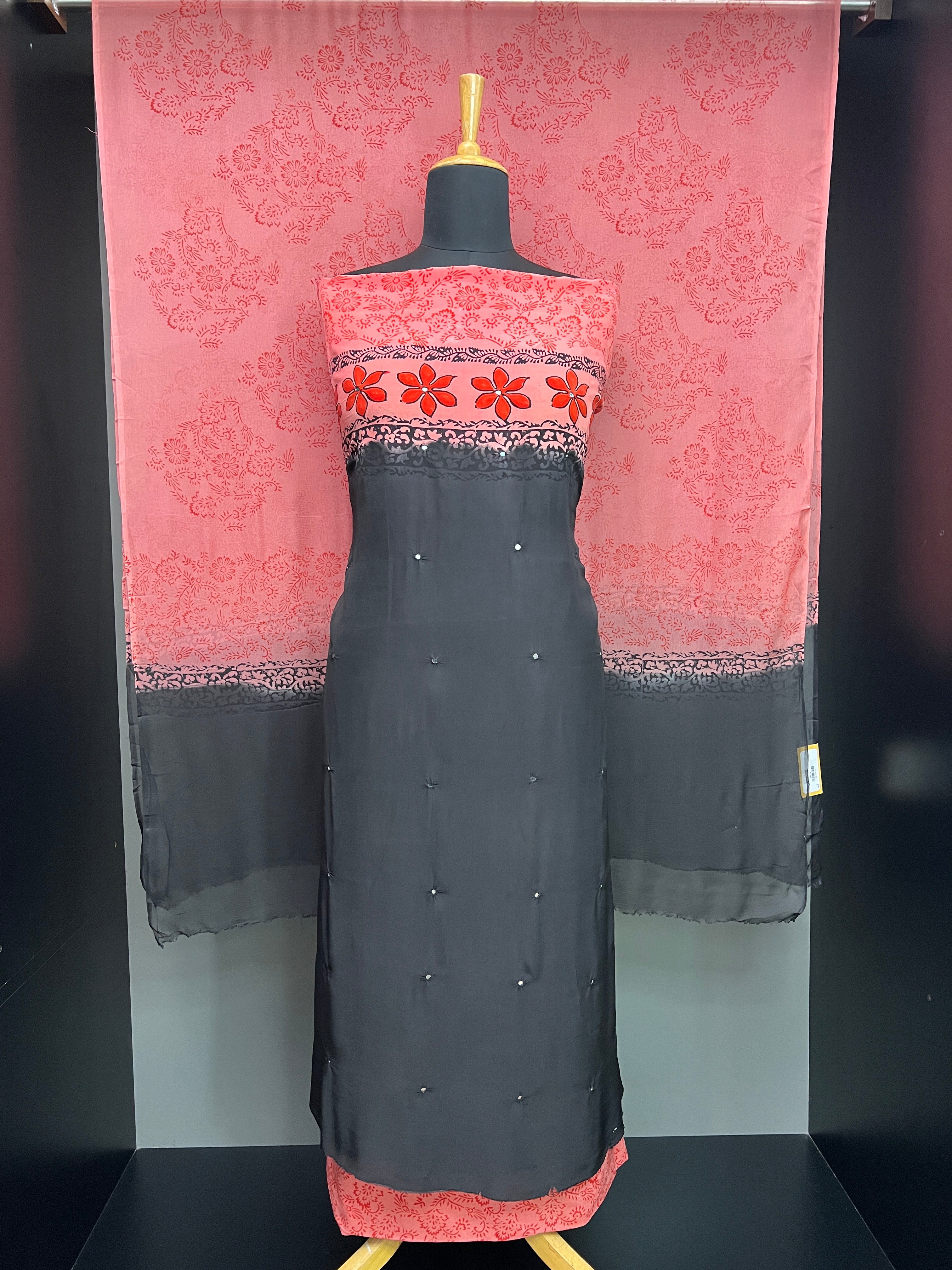 Print With Nalgonda Mirror Detailed Uppada Silk Salwar Set | SF1395