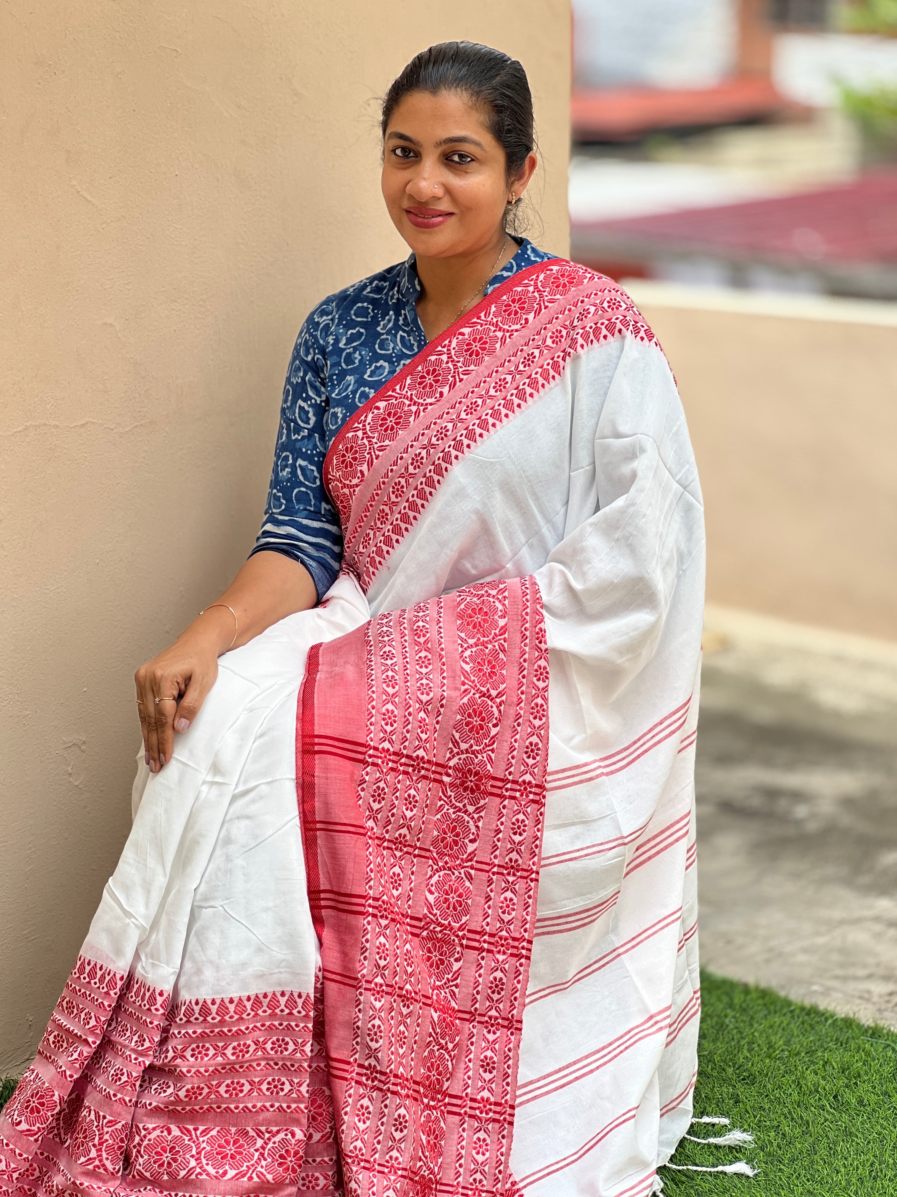 Mangalgiri Border Design Begumpuri Cotton Saree | RP347