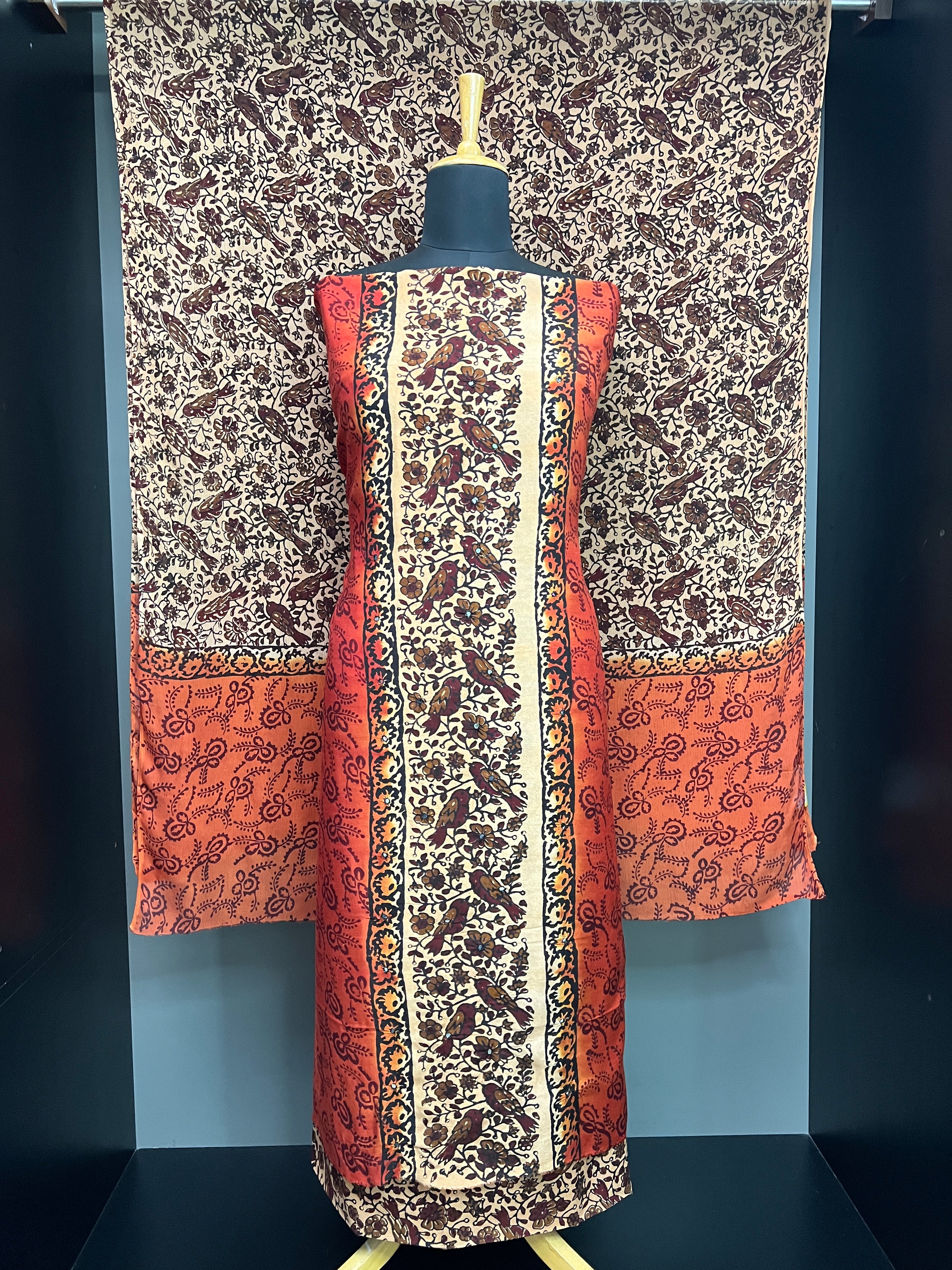 Hand Block Print With Mirror Detailed Cotton Salwar Set | SF1401