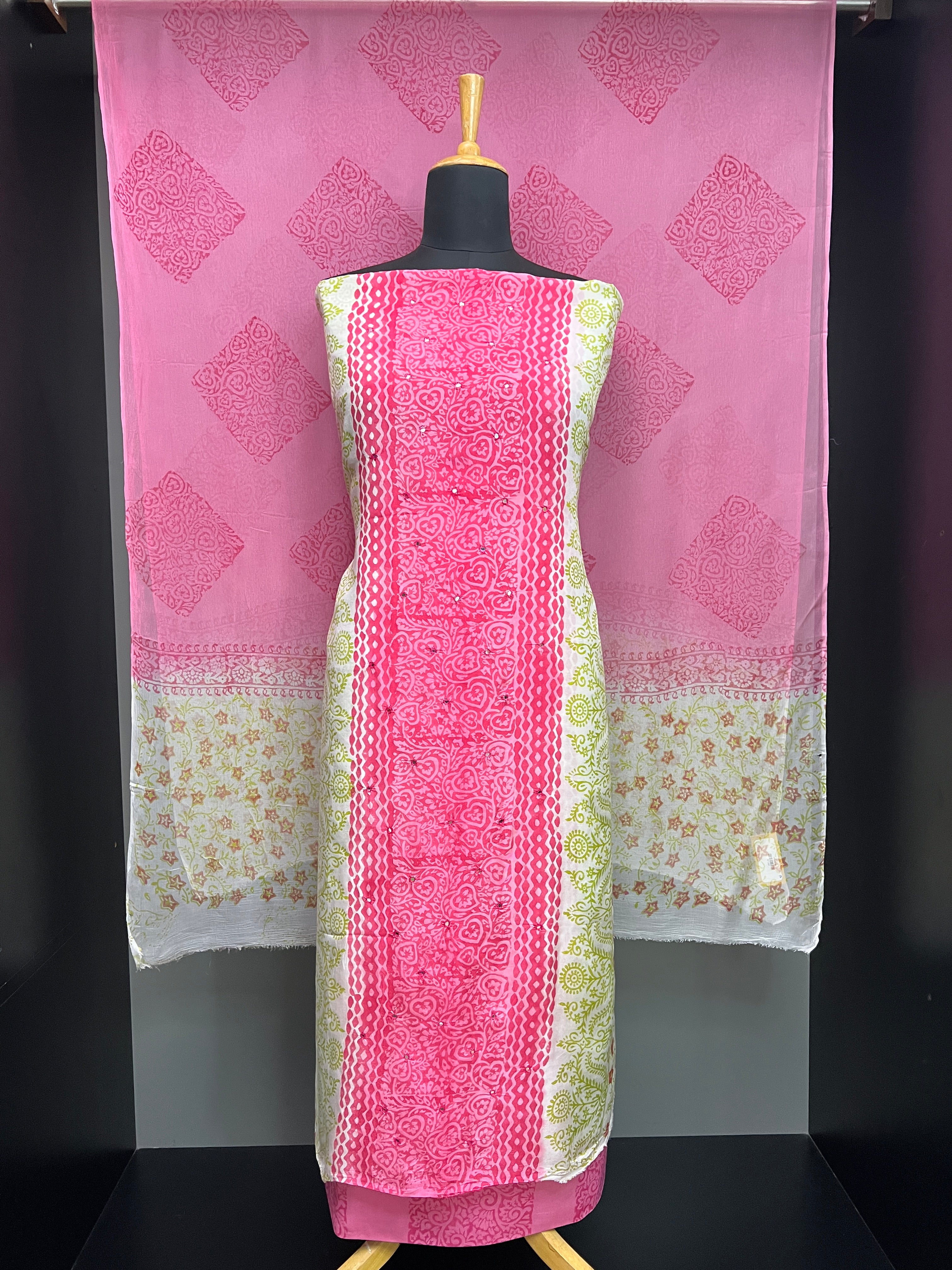 Print With Nalgonda Mirror Detailed Uppada Silk Salwar Set | SF1384