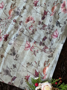Floral Digital Printed Linen Saree | SMC115