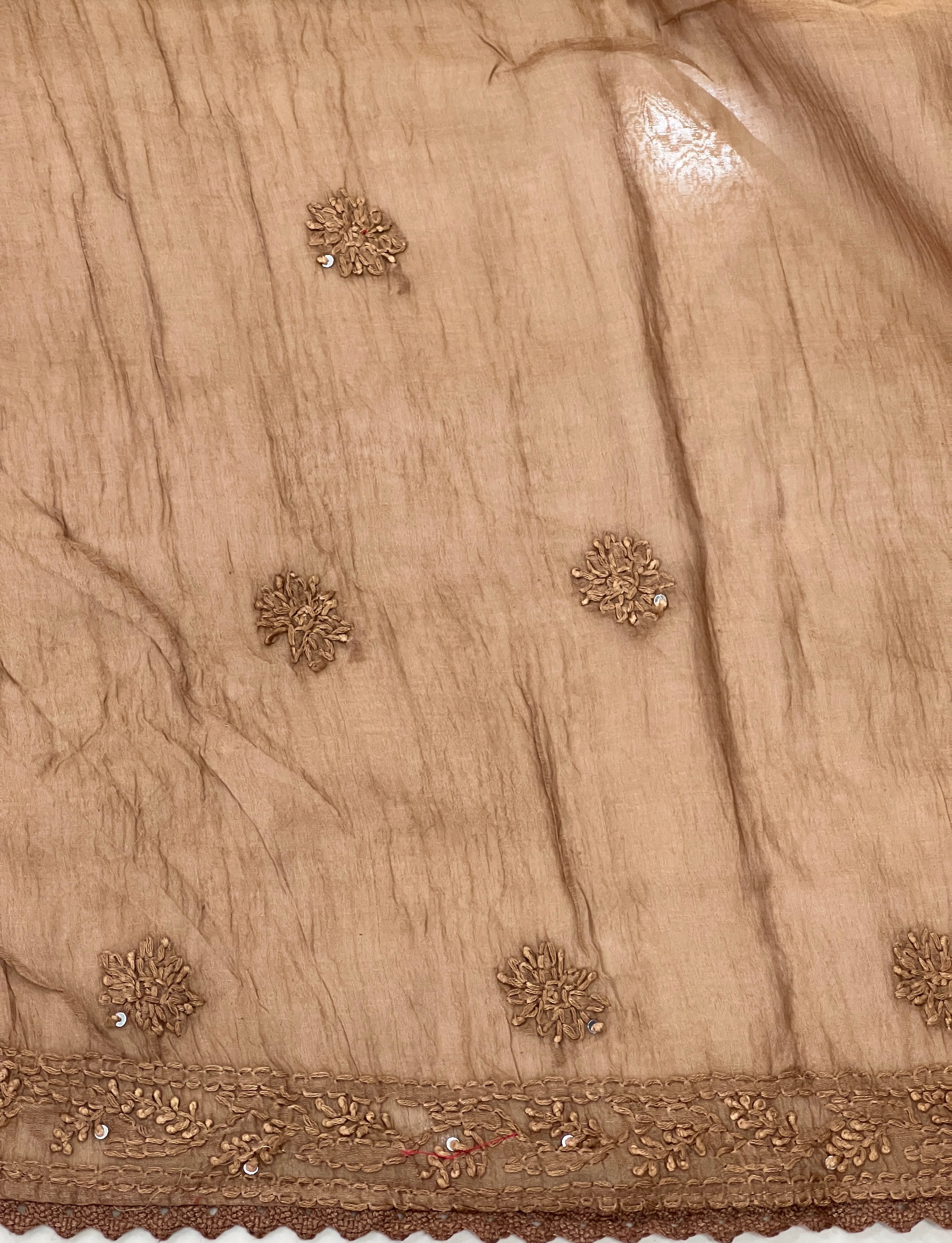 Chikankari Work Detailed Mul Cotton Saree | GMA189