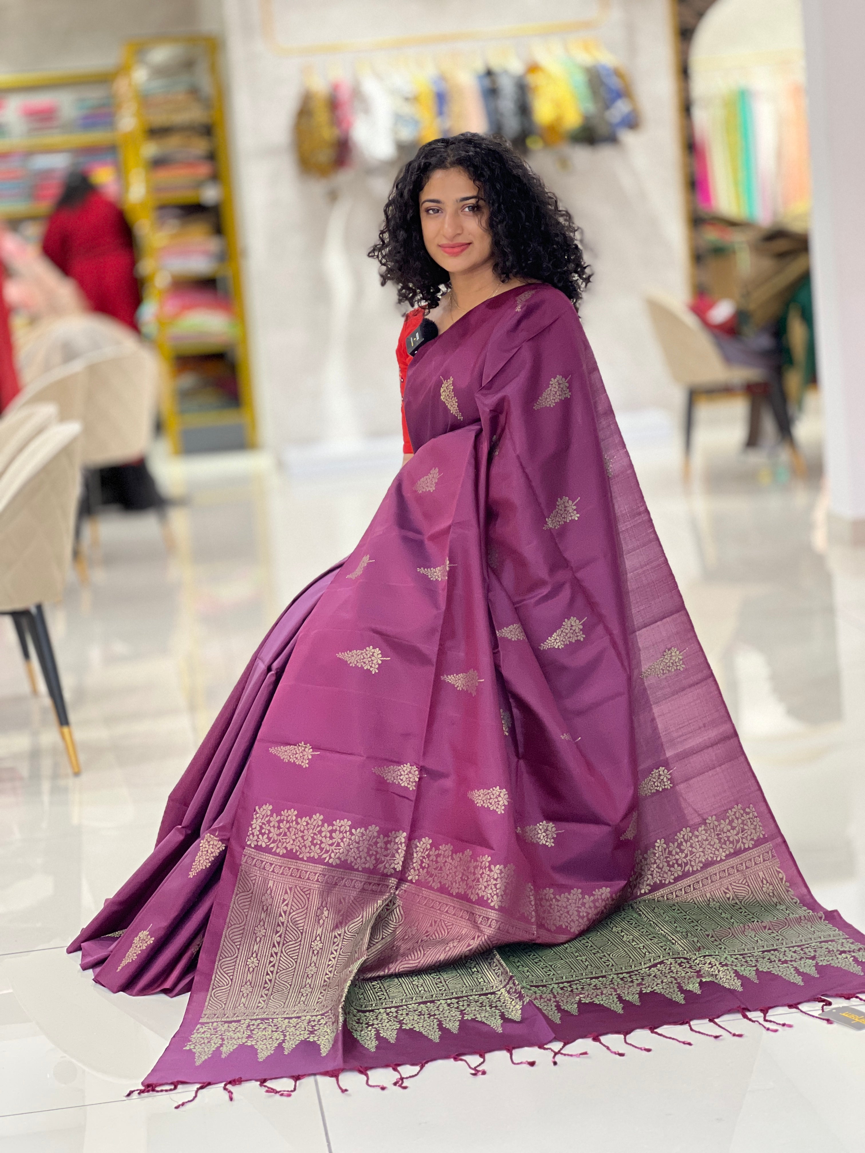 Thread Weaved Soft Silk Saree | TT153