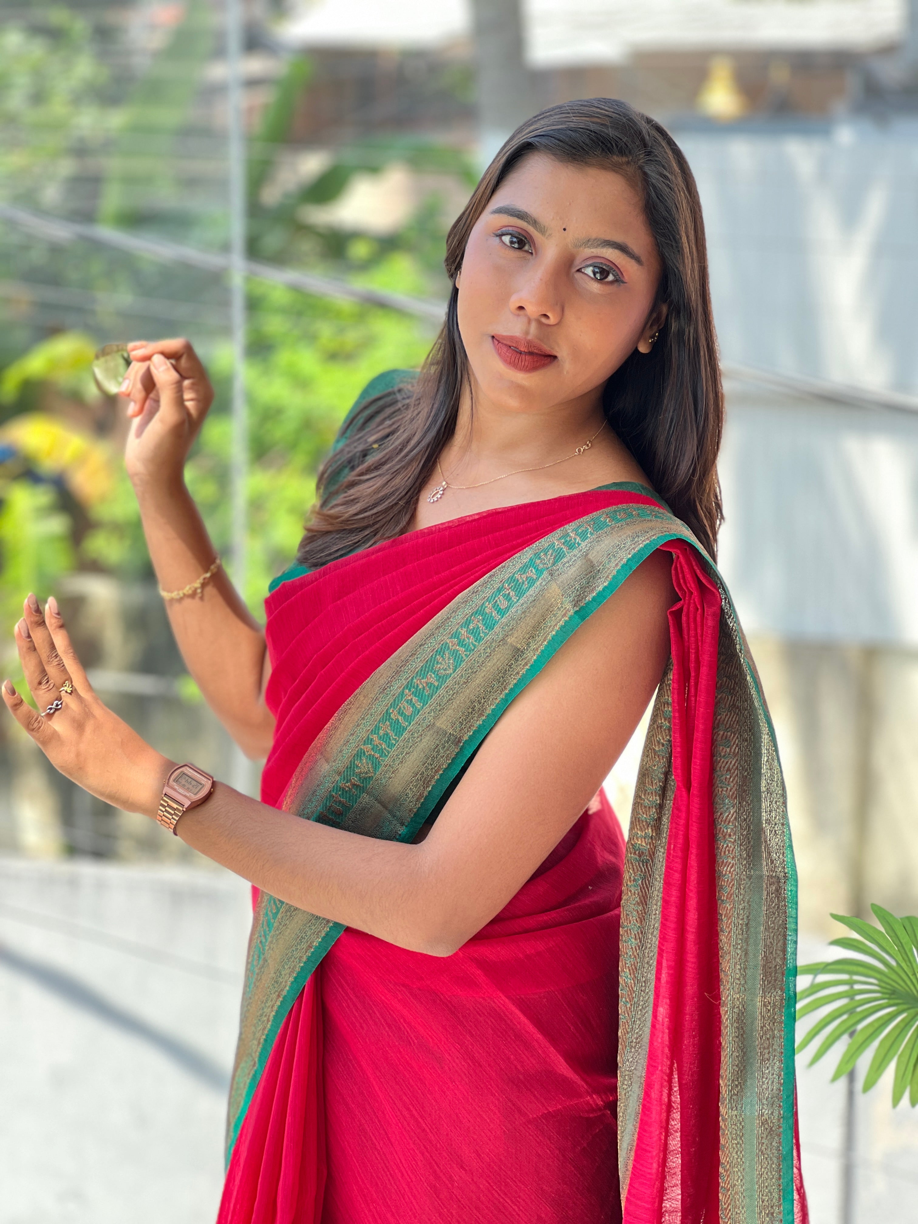 Warli Border Detailed Cotton Silk Saree | YNG987