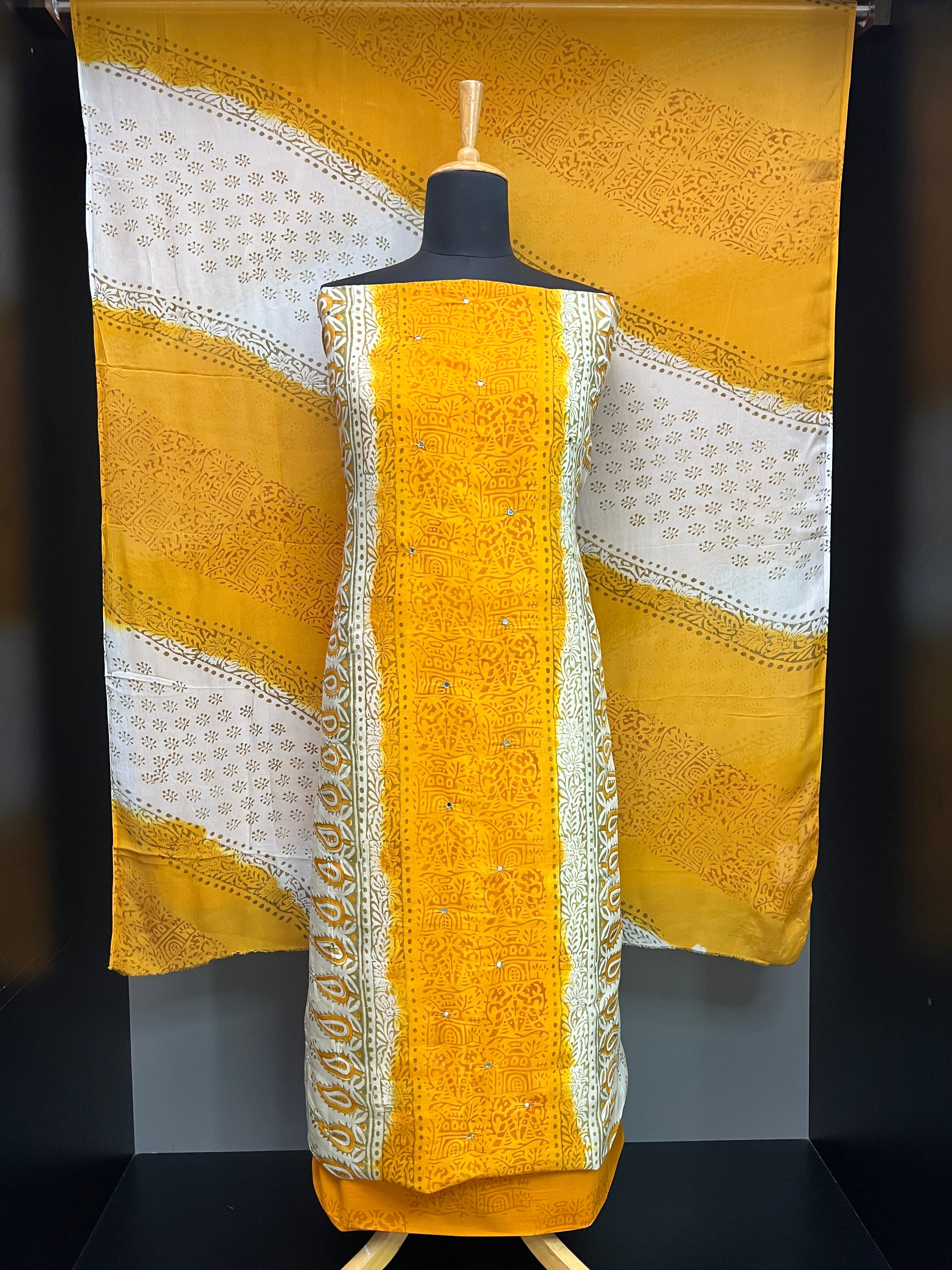 Print With Nalgonda Mirror Detailed Uppada Silk Salwar Set | SF1426